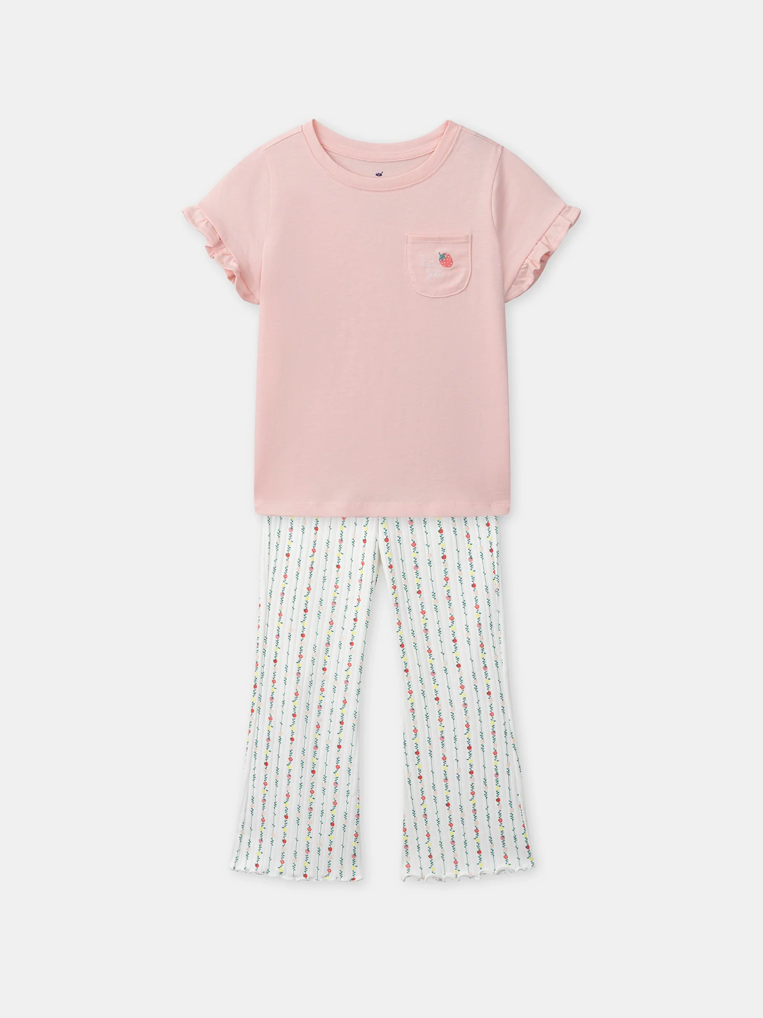 Pyjama rose et imprimé fleuri Fille
