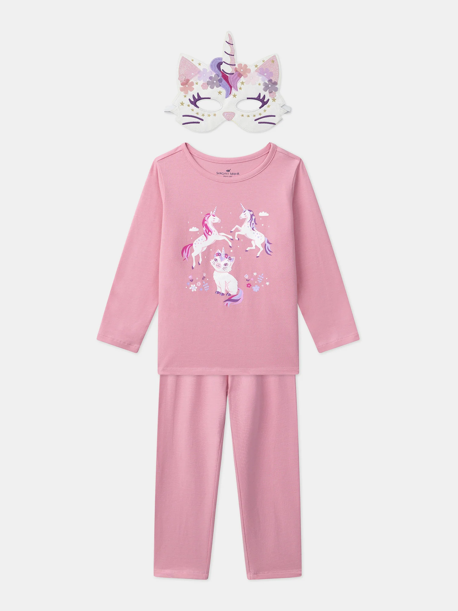Pyjama rose imprimé licorne Fille