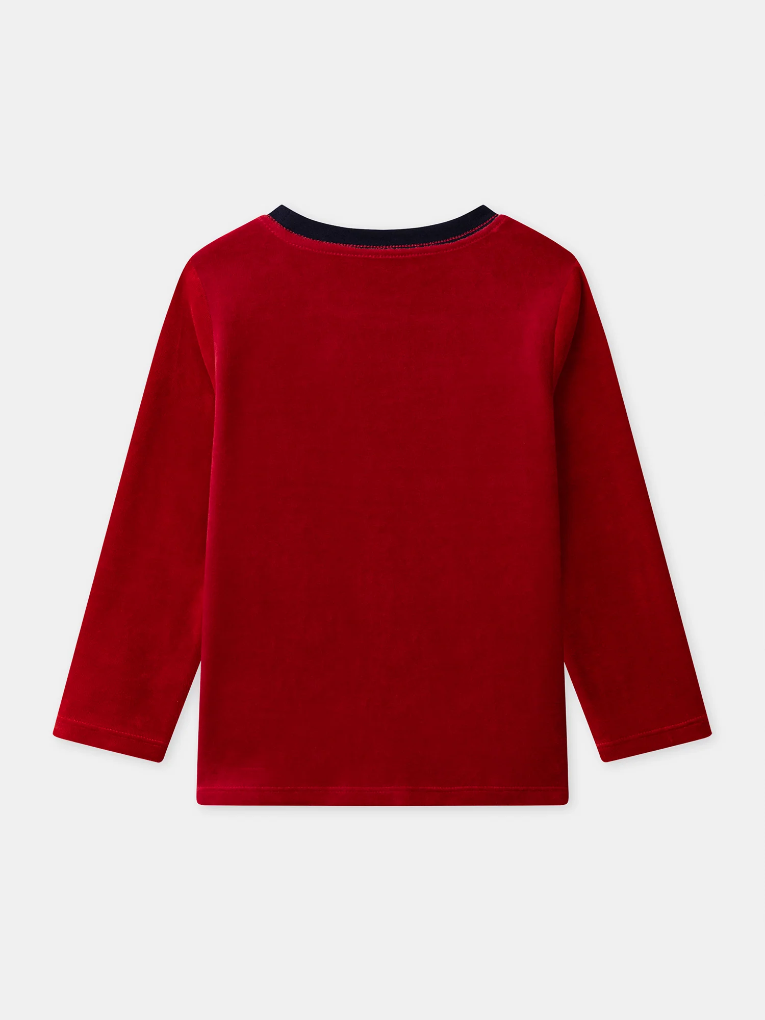 Pyjama rouge et bleu marine en velours Garçon - Image 6