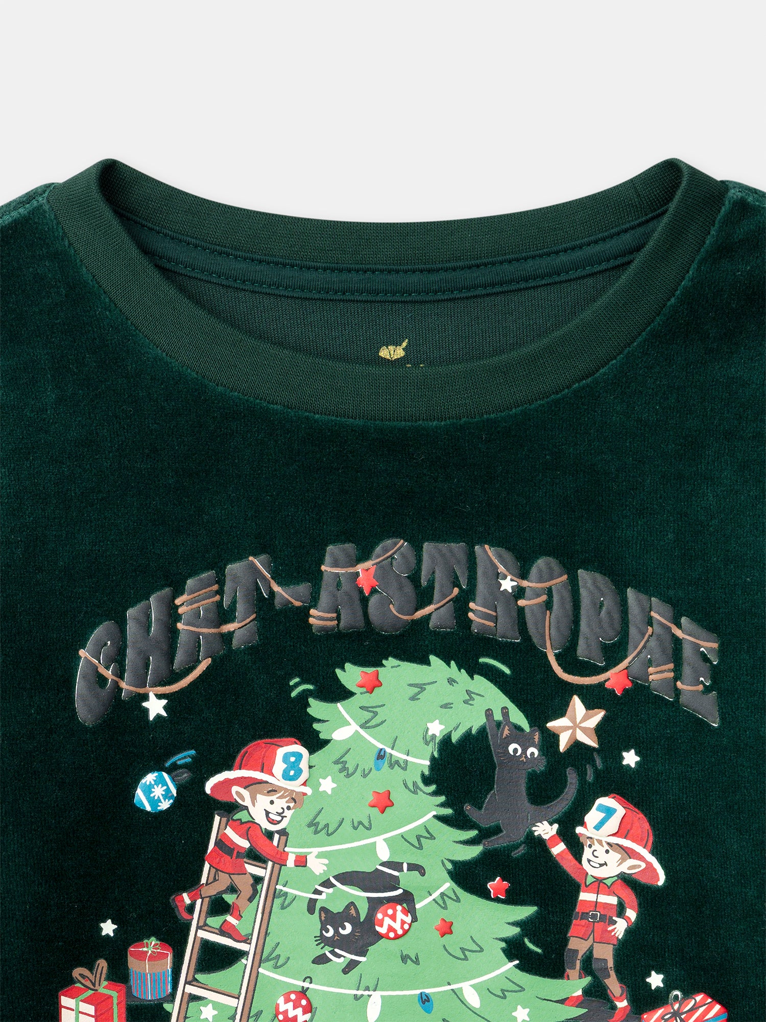 Pyjama vert foncé en velours Garçon - Image 3
