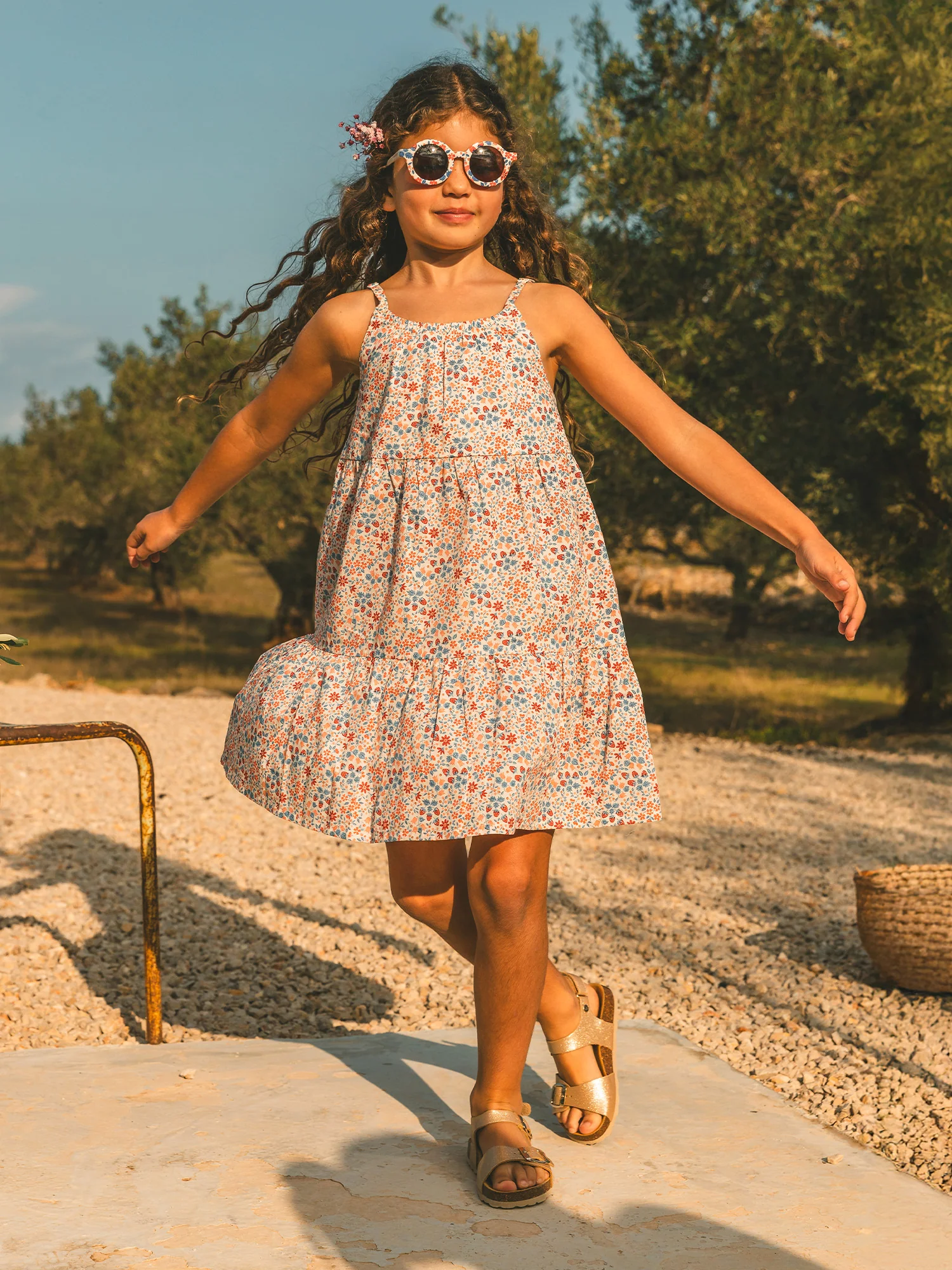 Robe à motifs fraises et fleurs Fille - Image 5