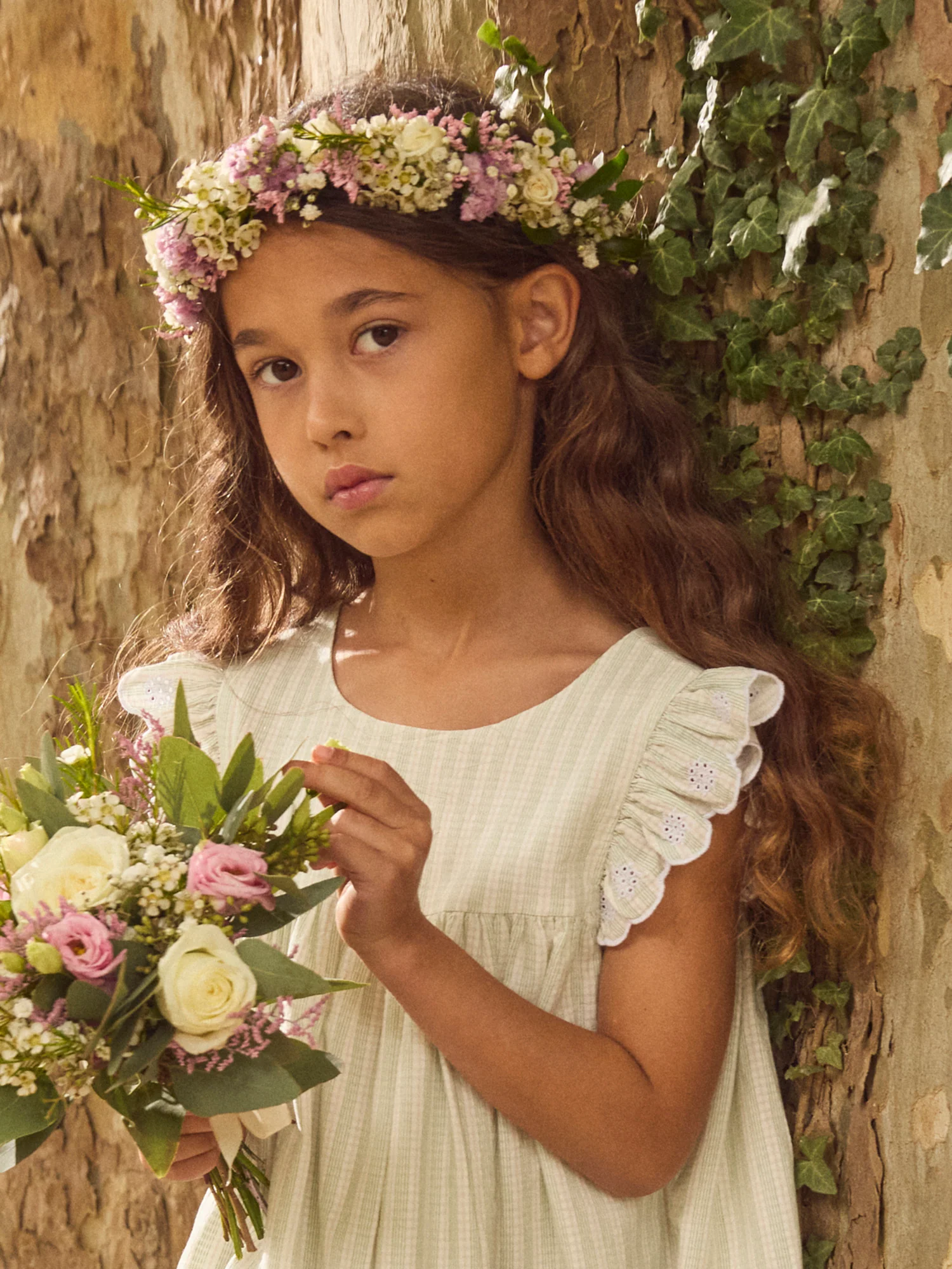 Robe à rayures avec noeud Fille - Image 3