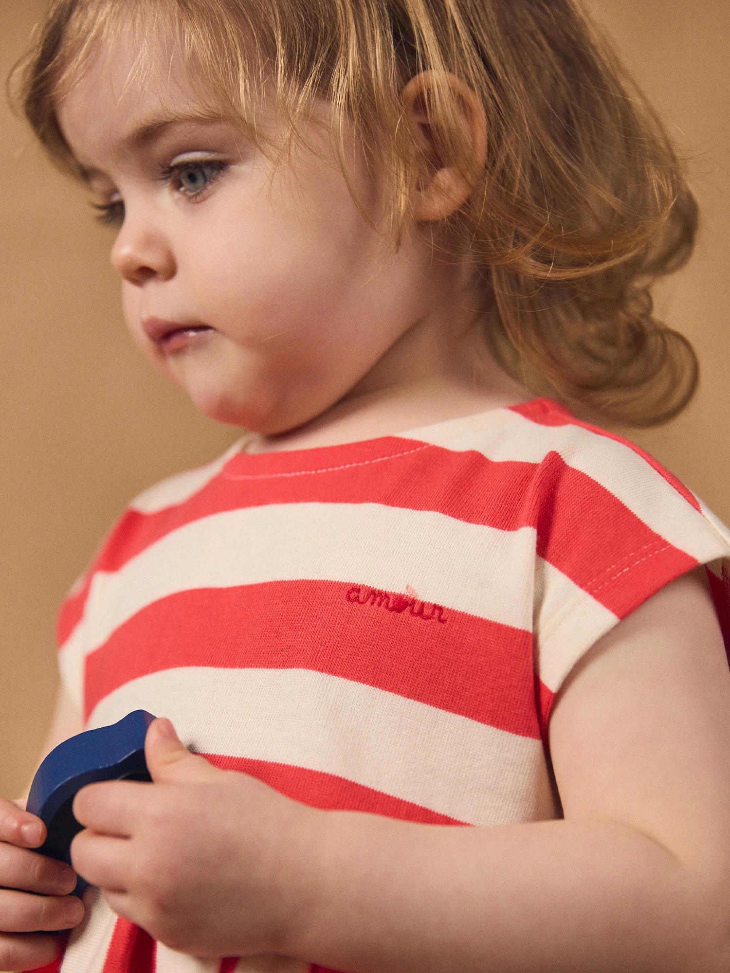 Robe à rayures rouges et écrues Bébé Fille - Image 3