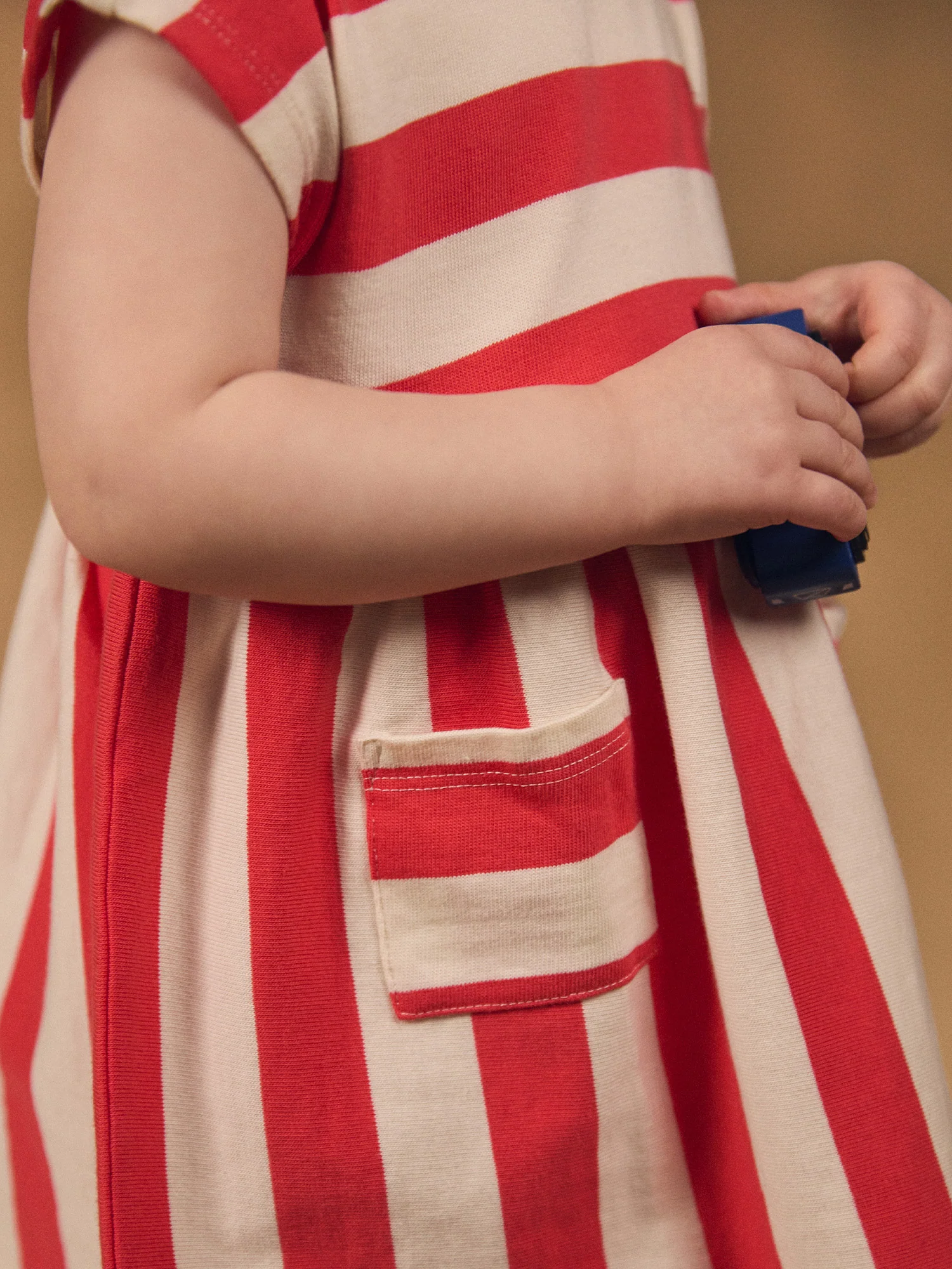 Robe à rayures rouges et écrues Bébé Fille - Image 4