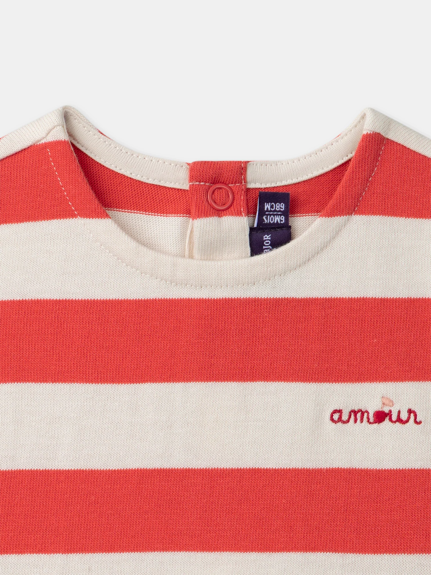 Robe à rayures rouges et écrues Bébé Fille - Image 7