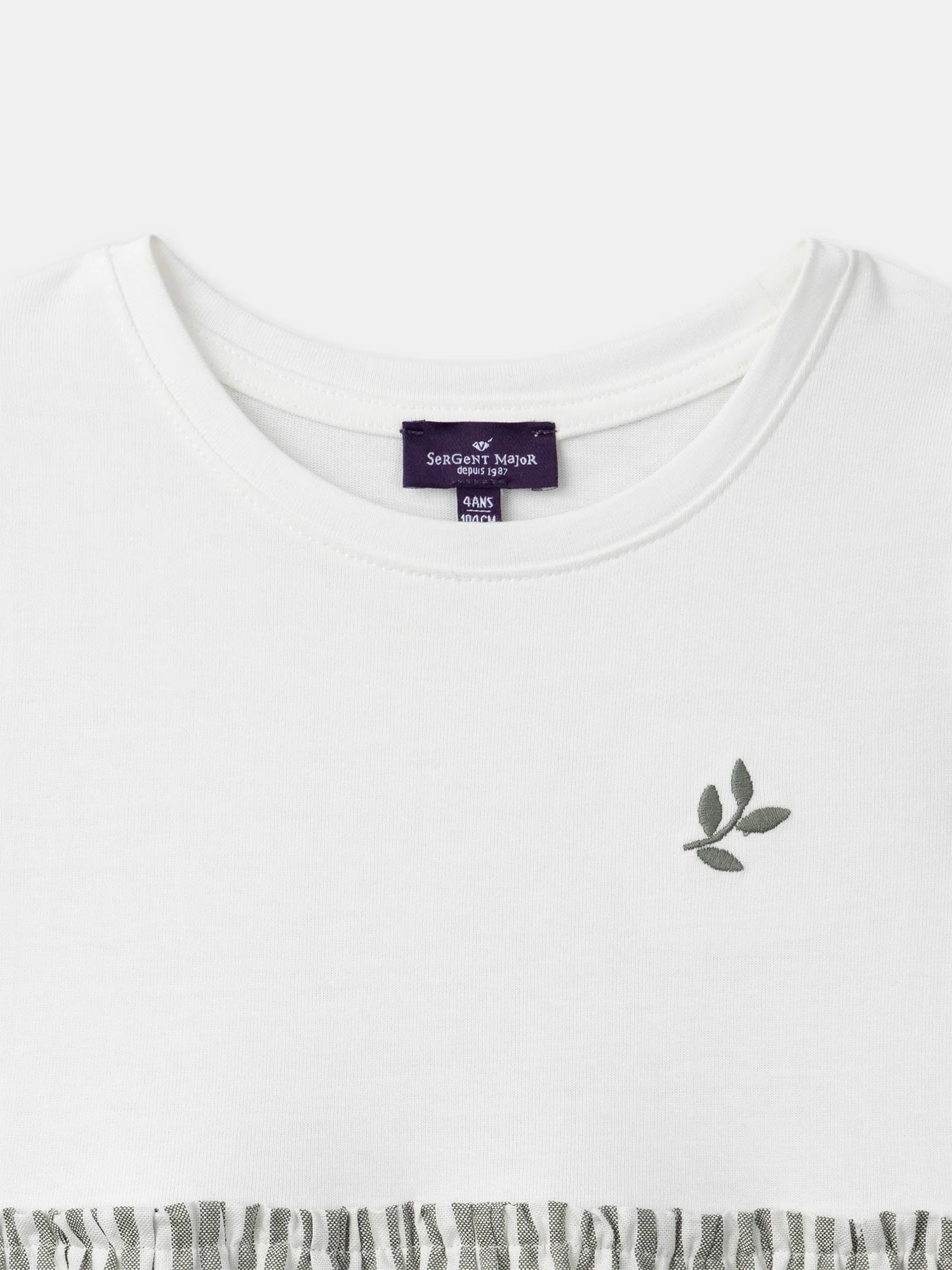 Robe bi-matière à rayures Fille - Image 5