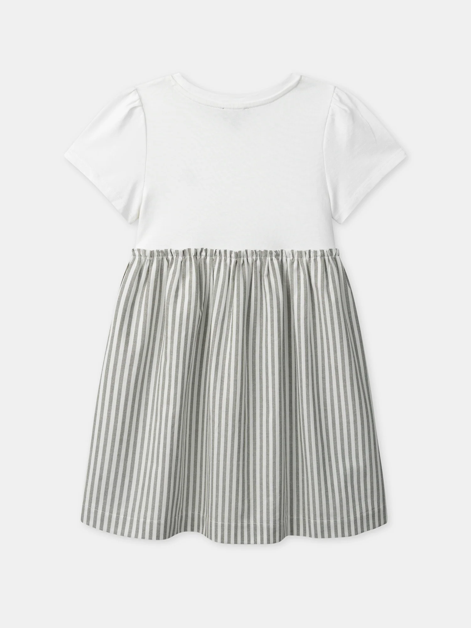 Robe bi-matière à rayures Fille - Image 6
