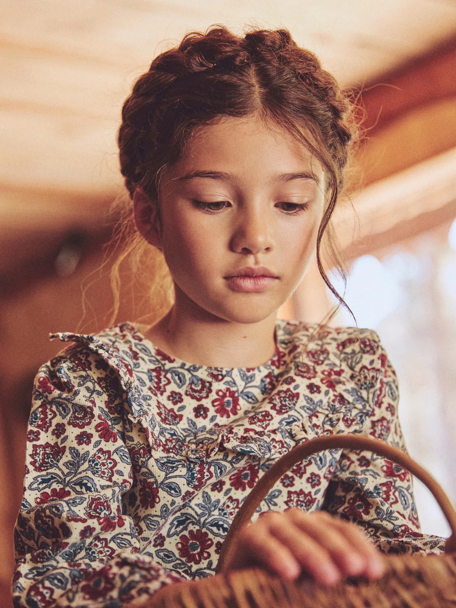 Robe imprimé fleuri en velours Fille - Image 3