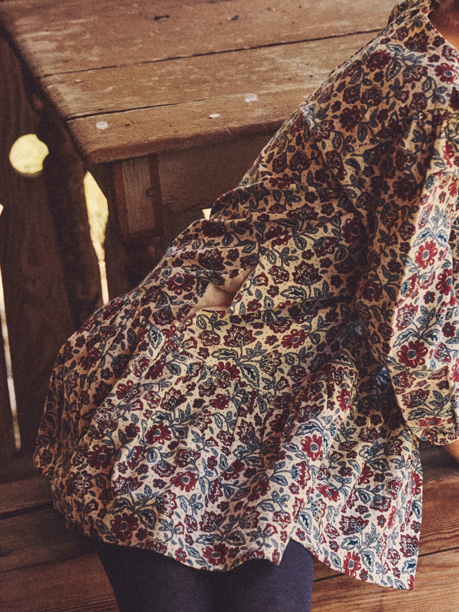 Robe imprimé fleuri en velours Fille - Image 4