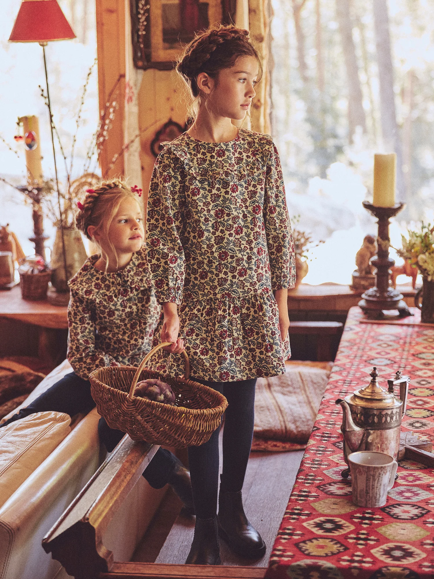 Robe imprimé fleuri en velours Fille - Image 5
