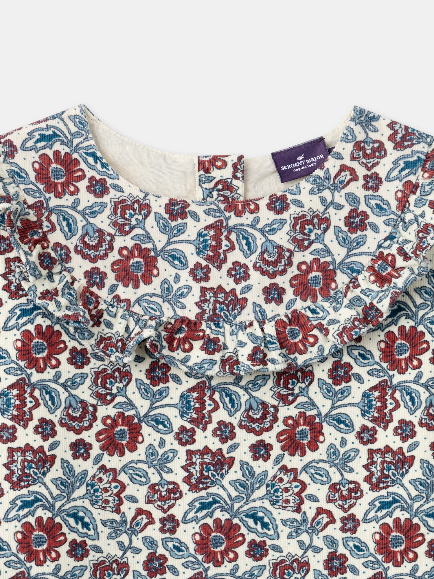 Robe imprimé fleuri en velours Fille - Image 6