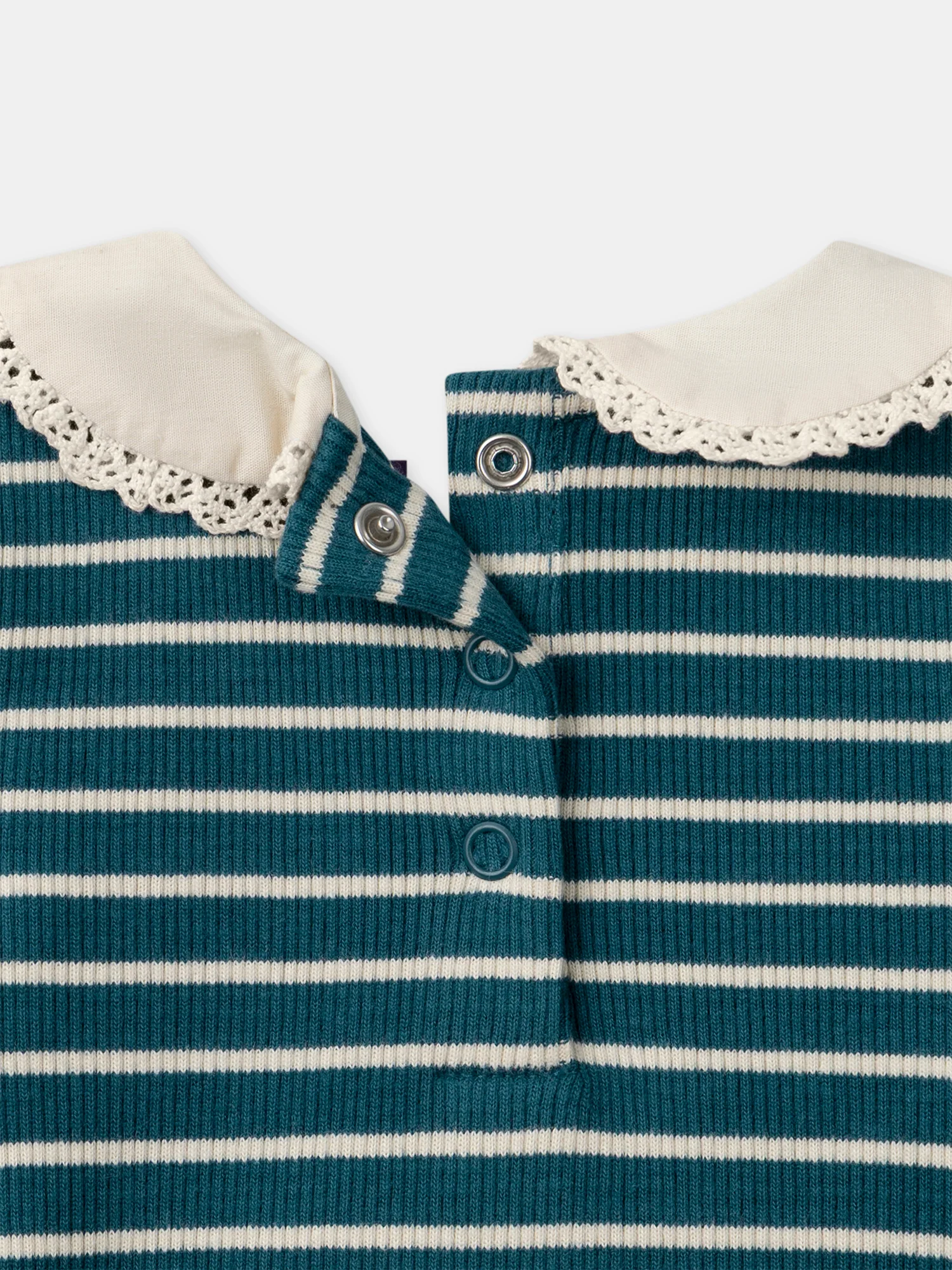 Robe à rayures bleues et écrues Bébé Fille - Image 3