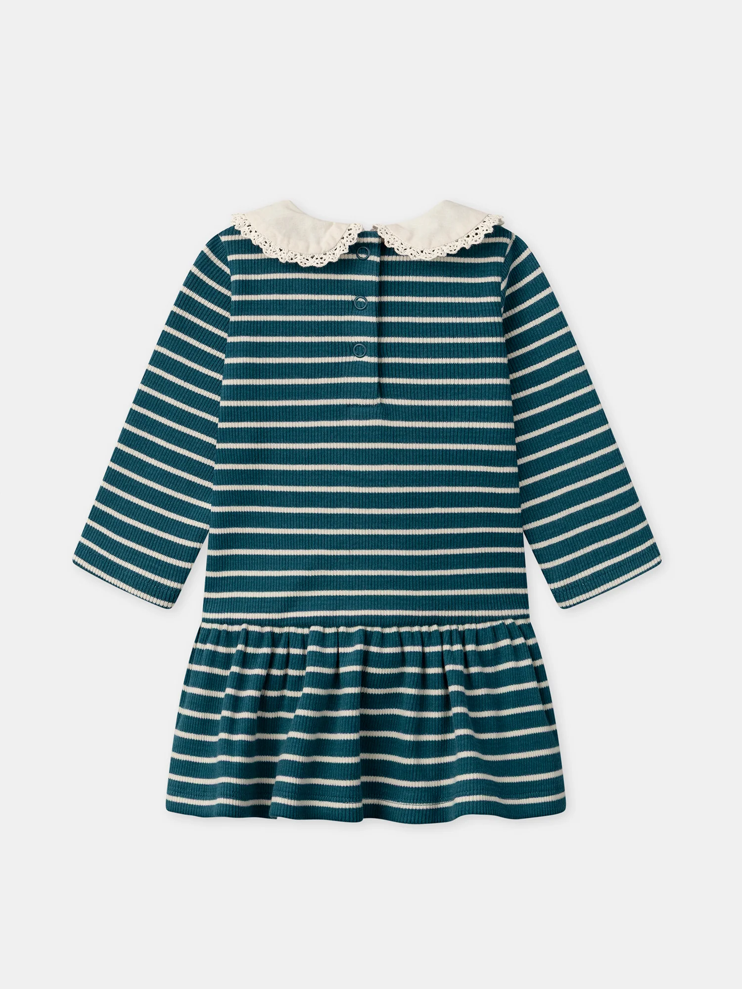Robe à rayures bleues et écrues Bébé Fille - Image 4