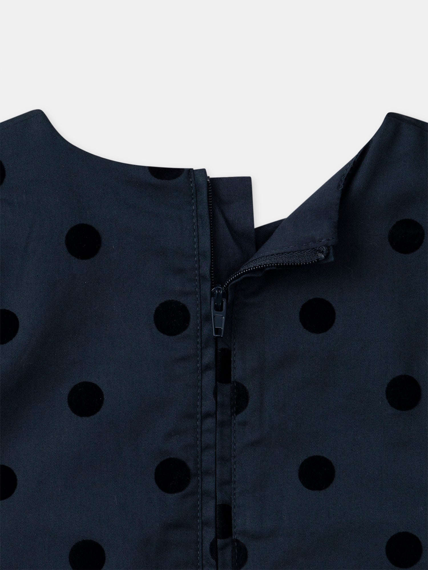 Robe Noël bleue marine à pois Fille - Image 3