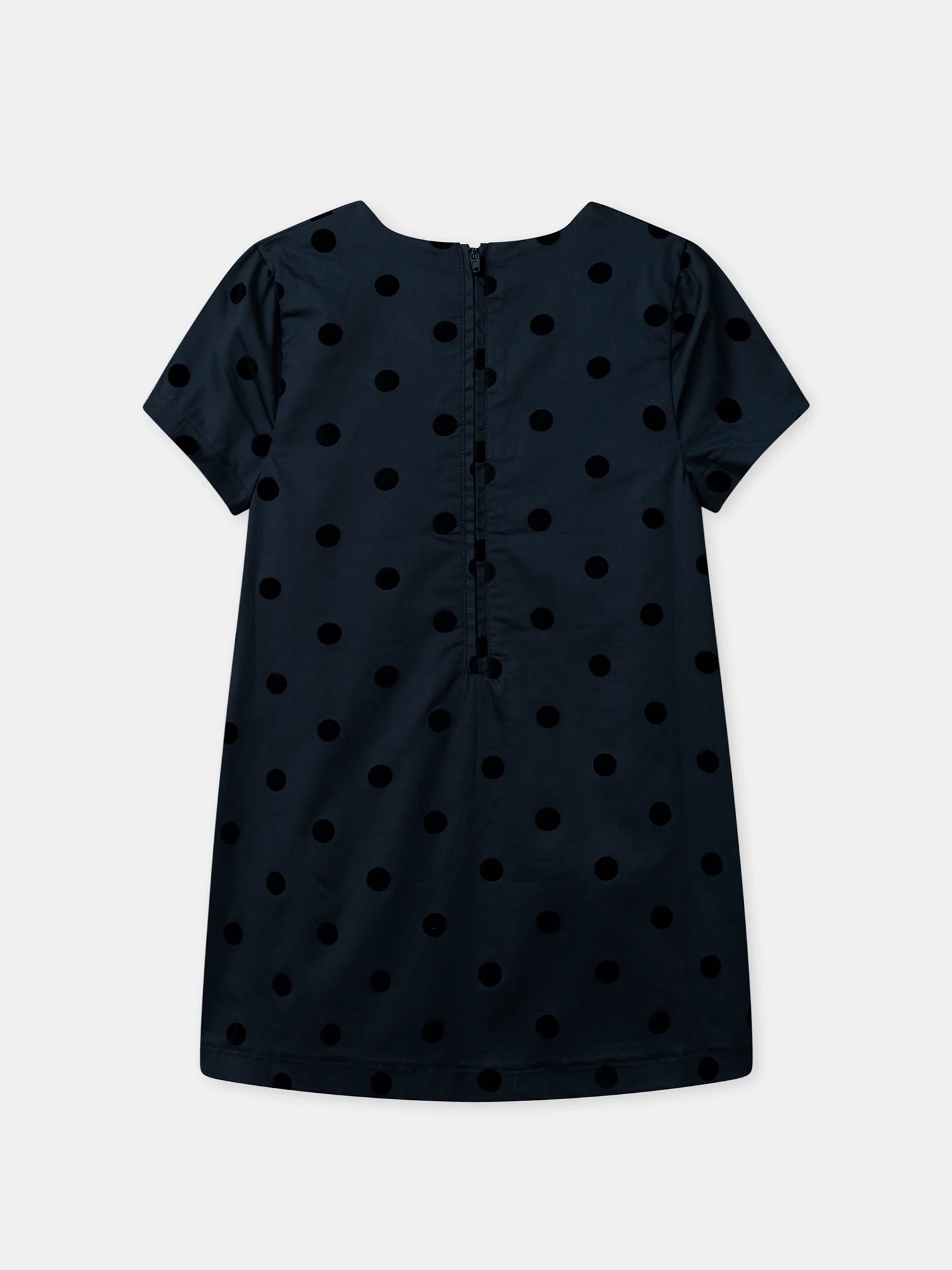Robe Noël bleue marine à pois Fille - Image 4