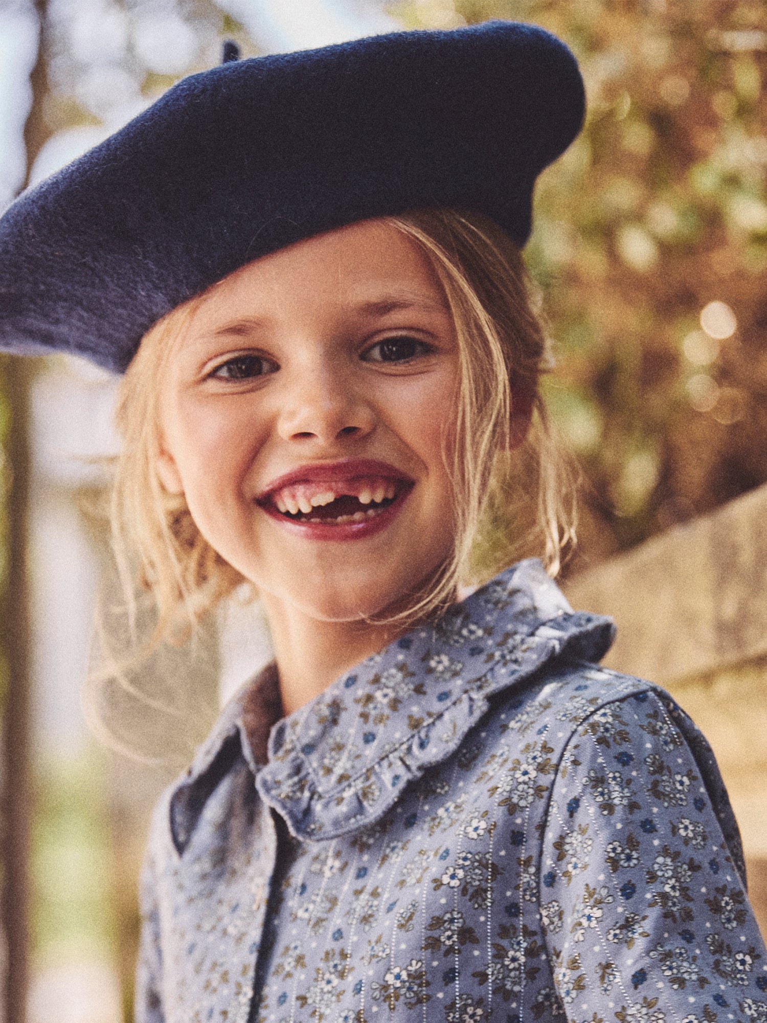Robe bleue imprimé fleuri Fille - Image 3