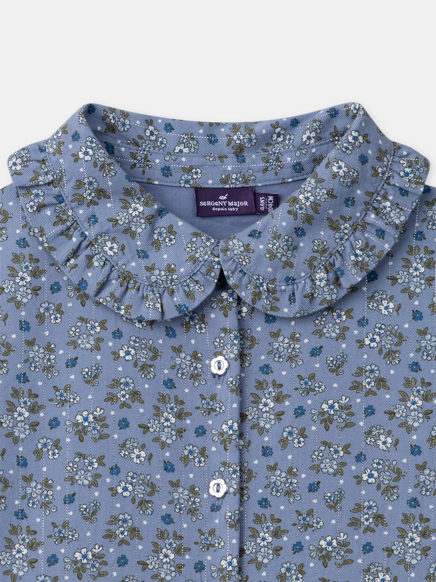 Robe bleue imprimé fleuri Fille - Image 5