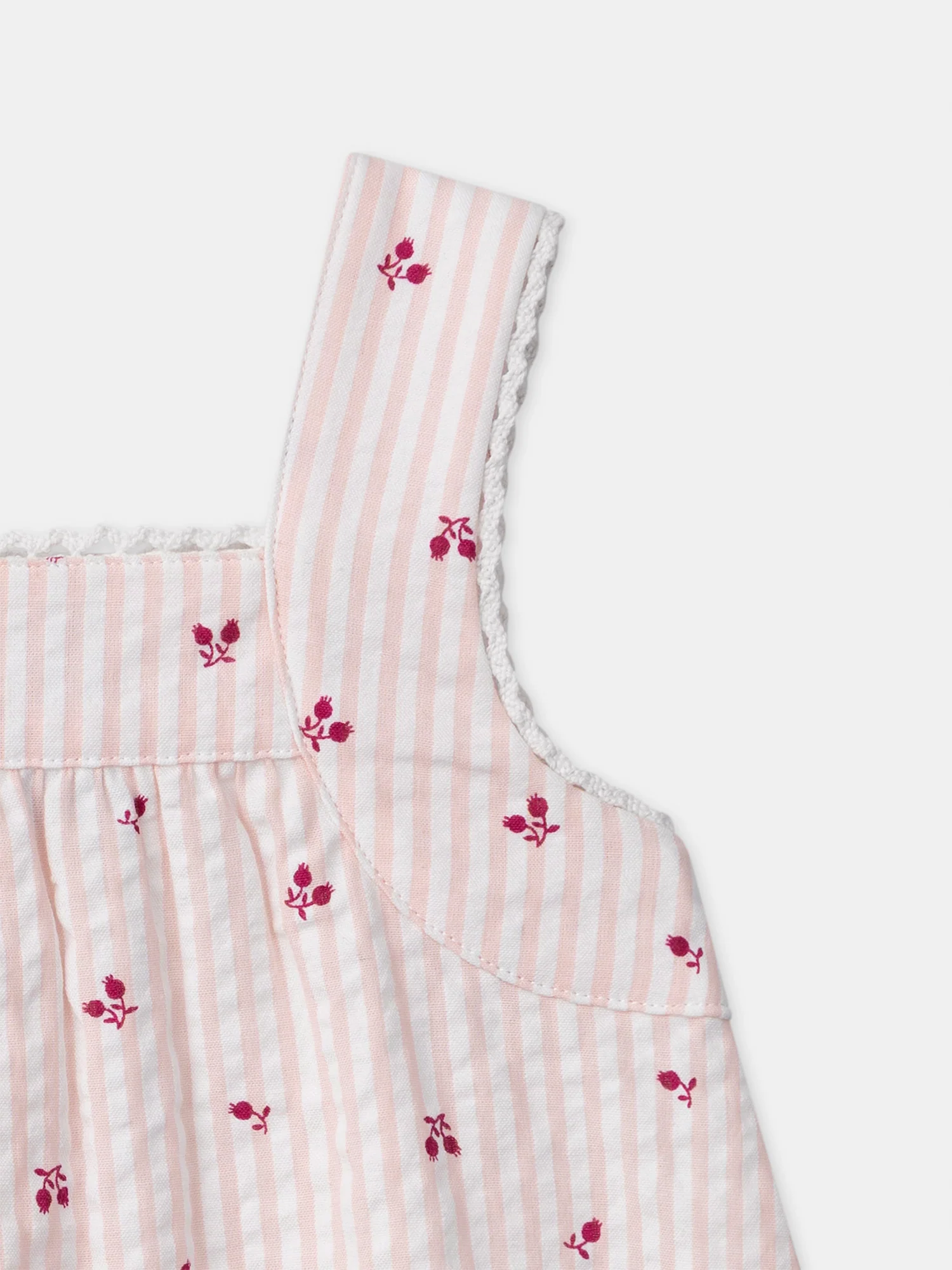 Robe + bloomer à rayures roses Bébé Fille - Image 3
