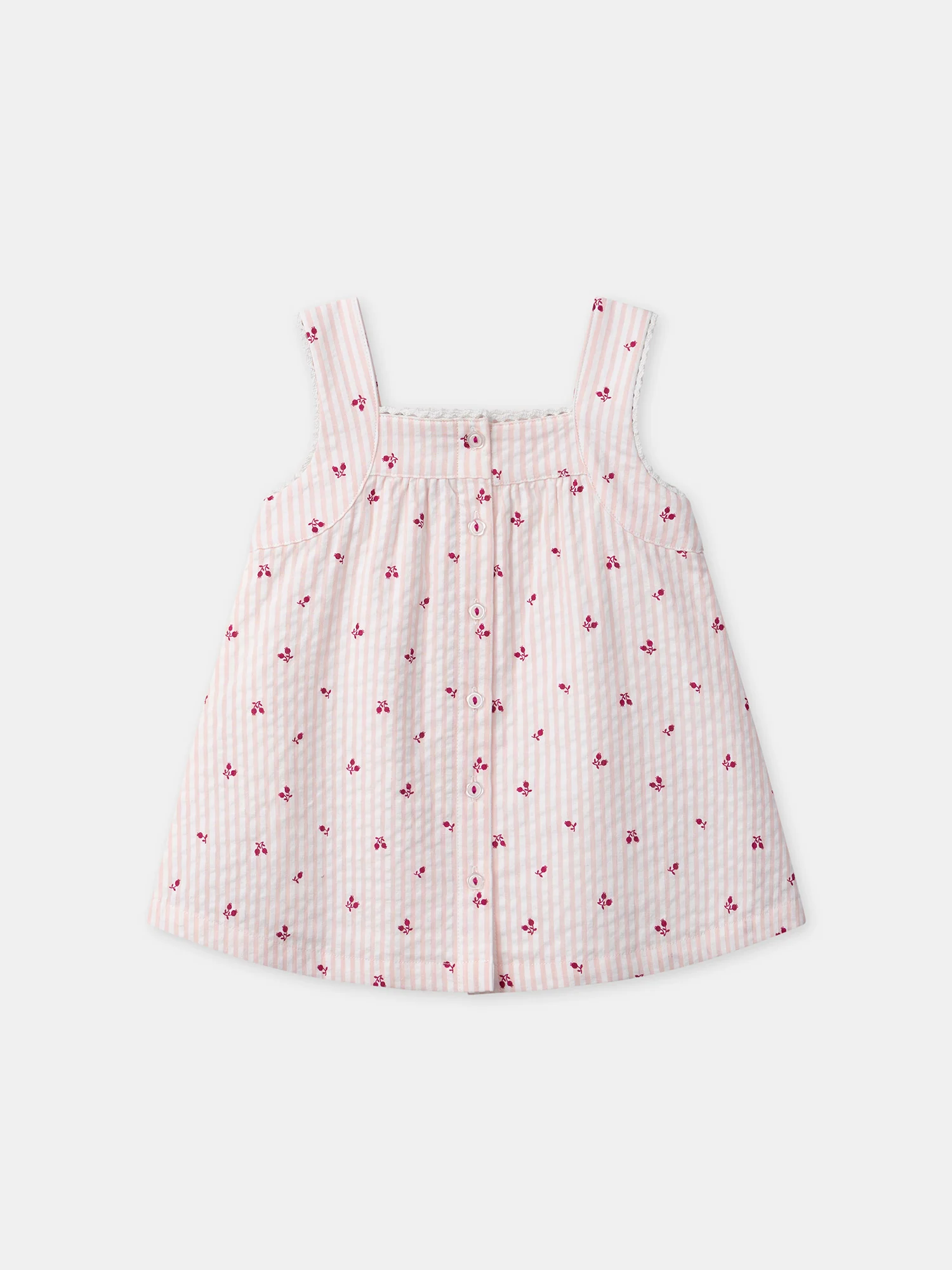 Robe + bloomer à rayures roses Bébé Fille - Image 5
