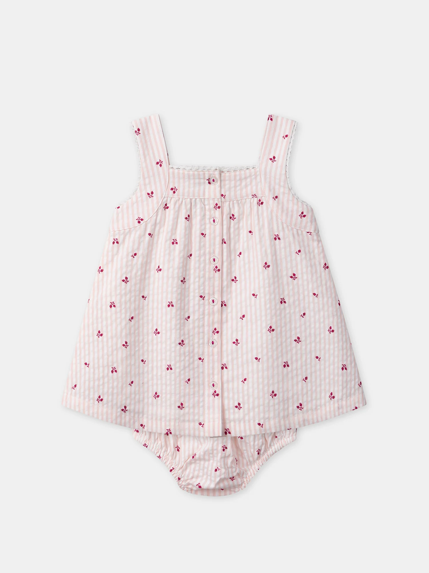 Robe + bloomer à rayures roses Bébé Fille - Image 8