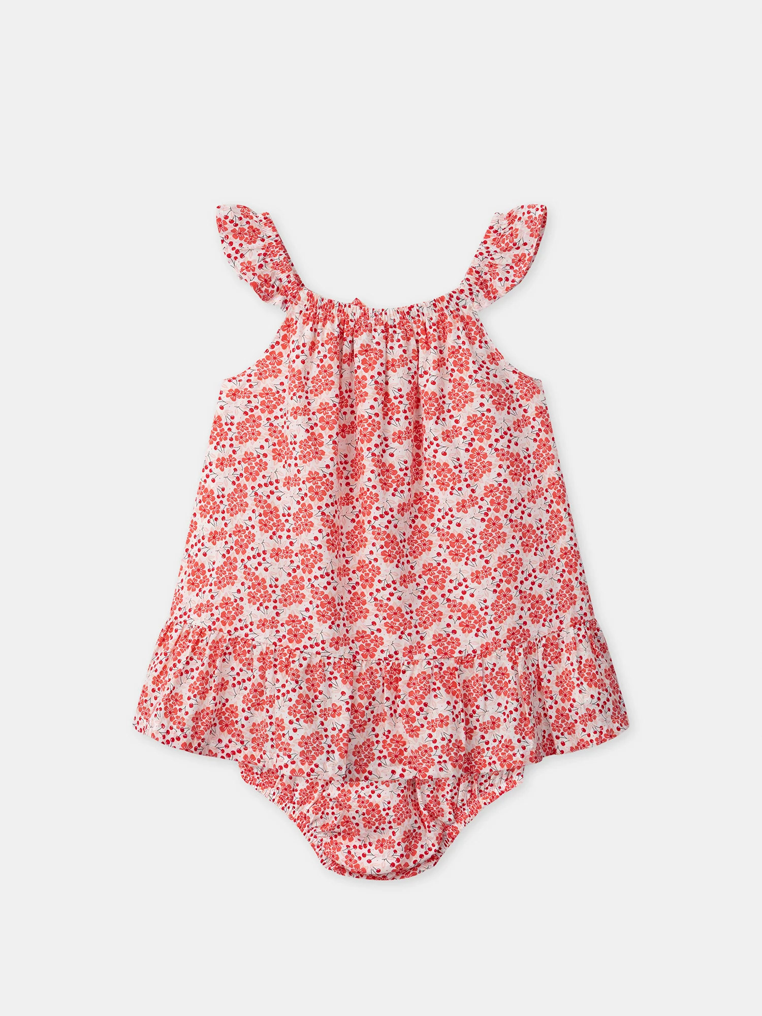 Robe + bloomer imprimé fleurie et cerises Bébé Fille - Image 11