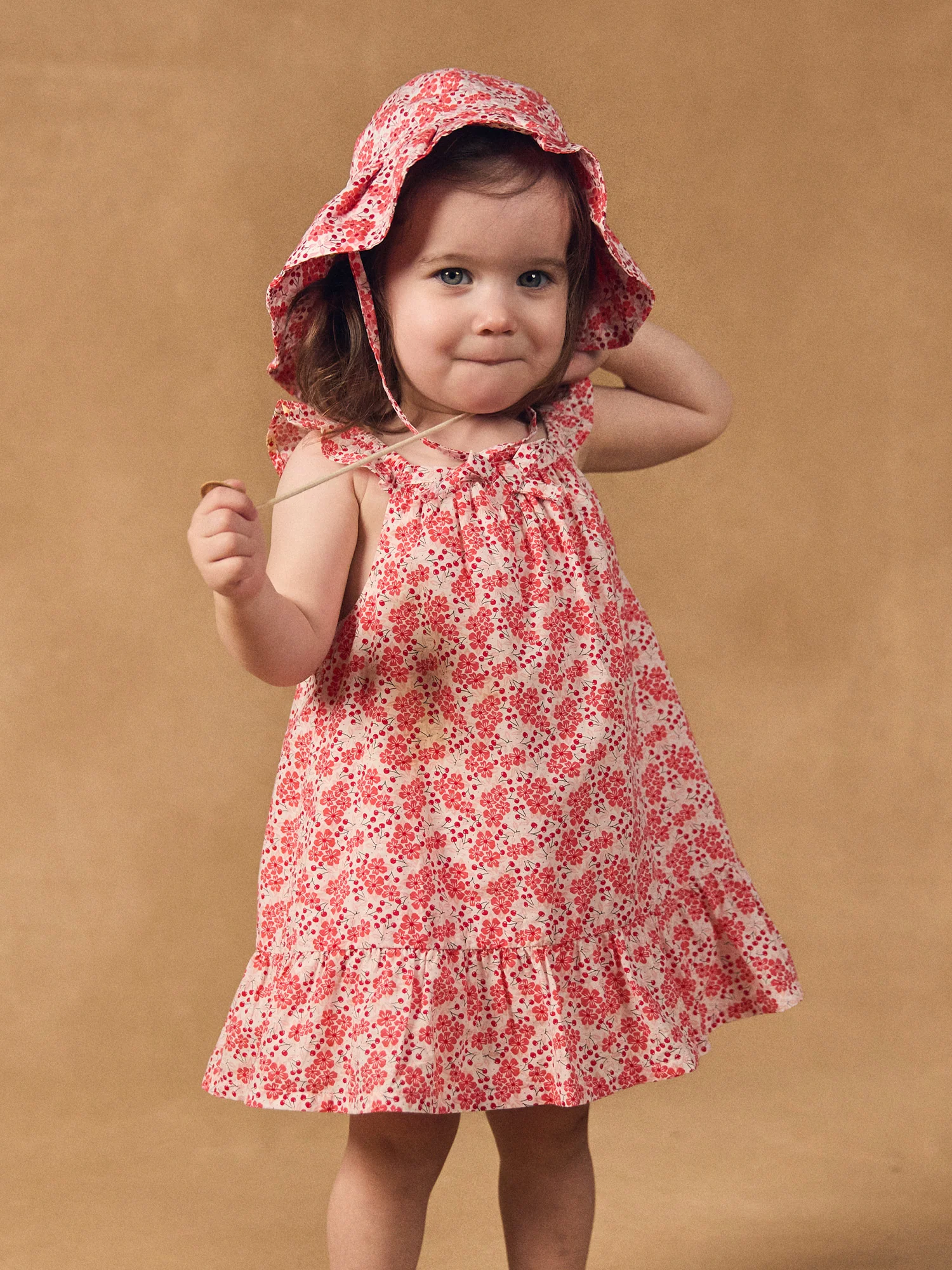 Robe + bloomer imprimé fleurie et cerises Bébé Fille - Image 2