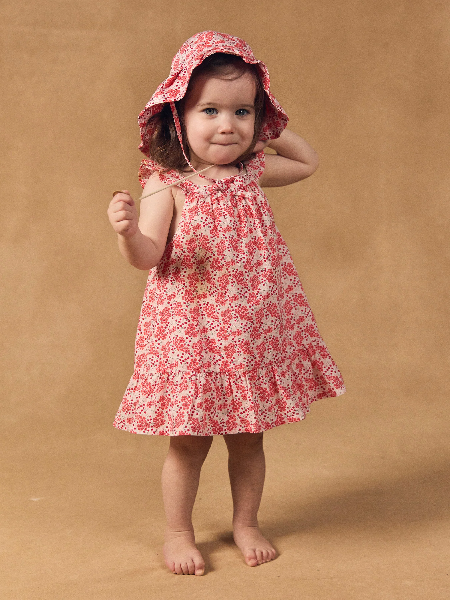 Robe + bloomer imprimé fleurie et cerises Bébé Fille - Image 5