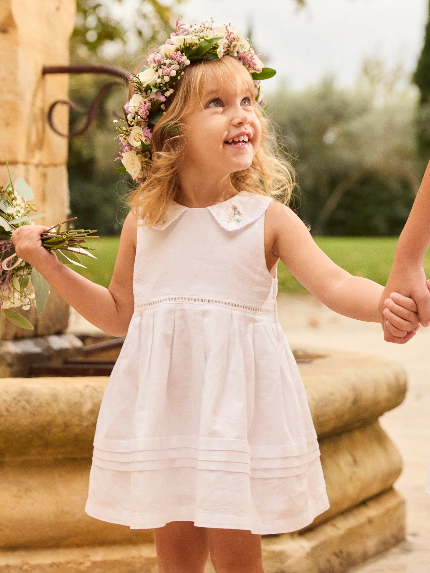 Robe écru à col brodé Bébé Fille - Image 2