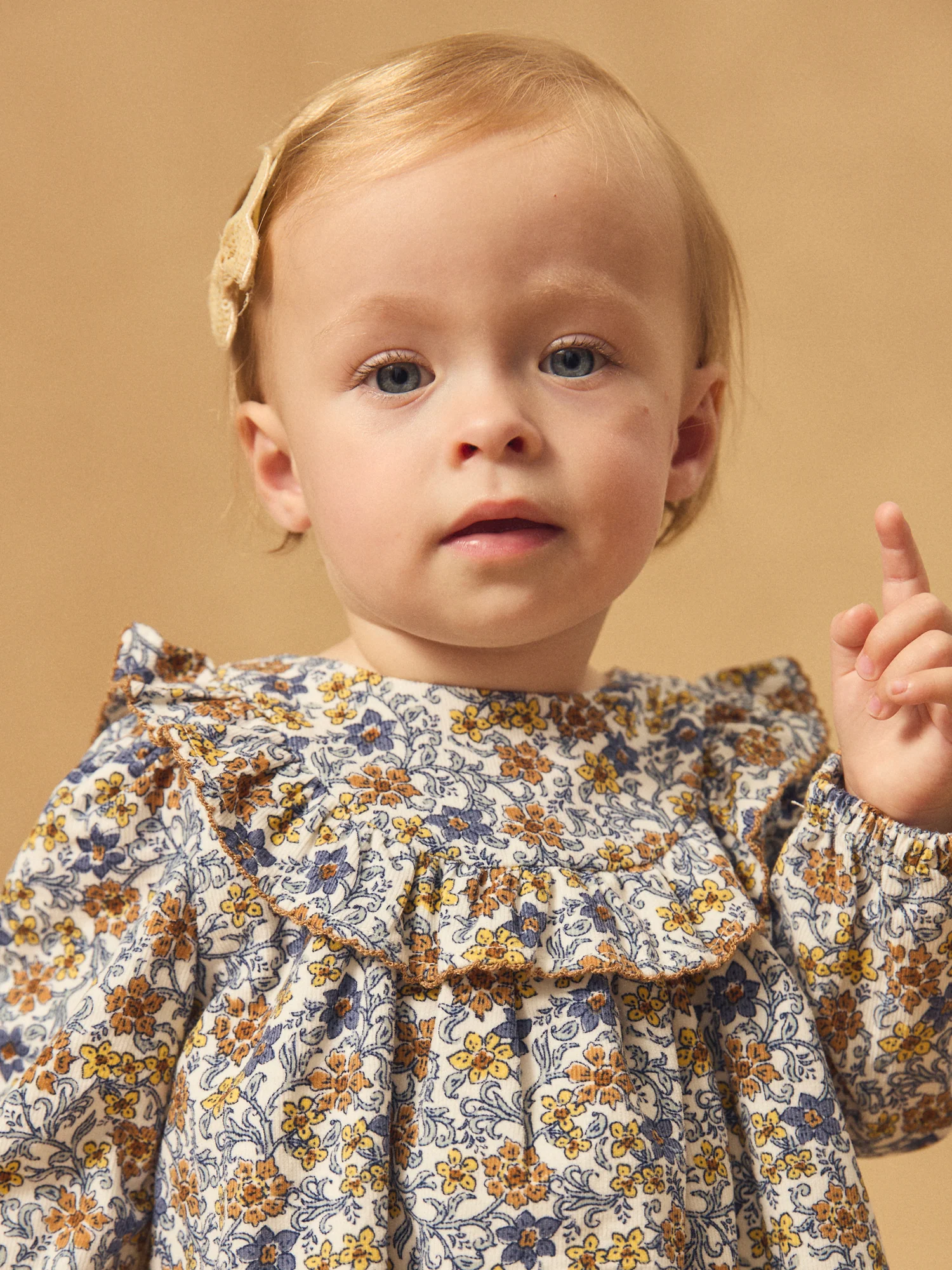 Robe imprimé fleuri en velours Bébé Fille - Image 3