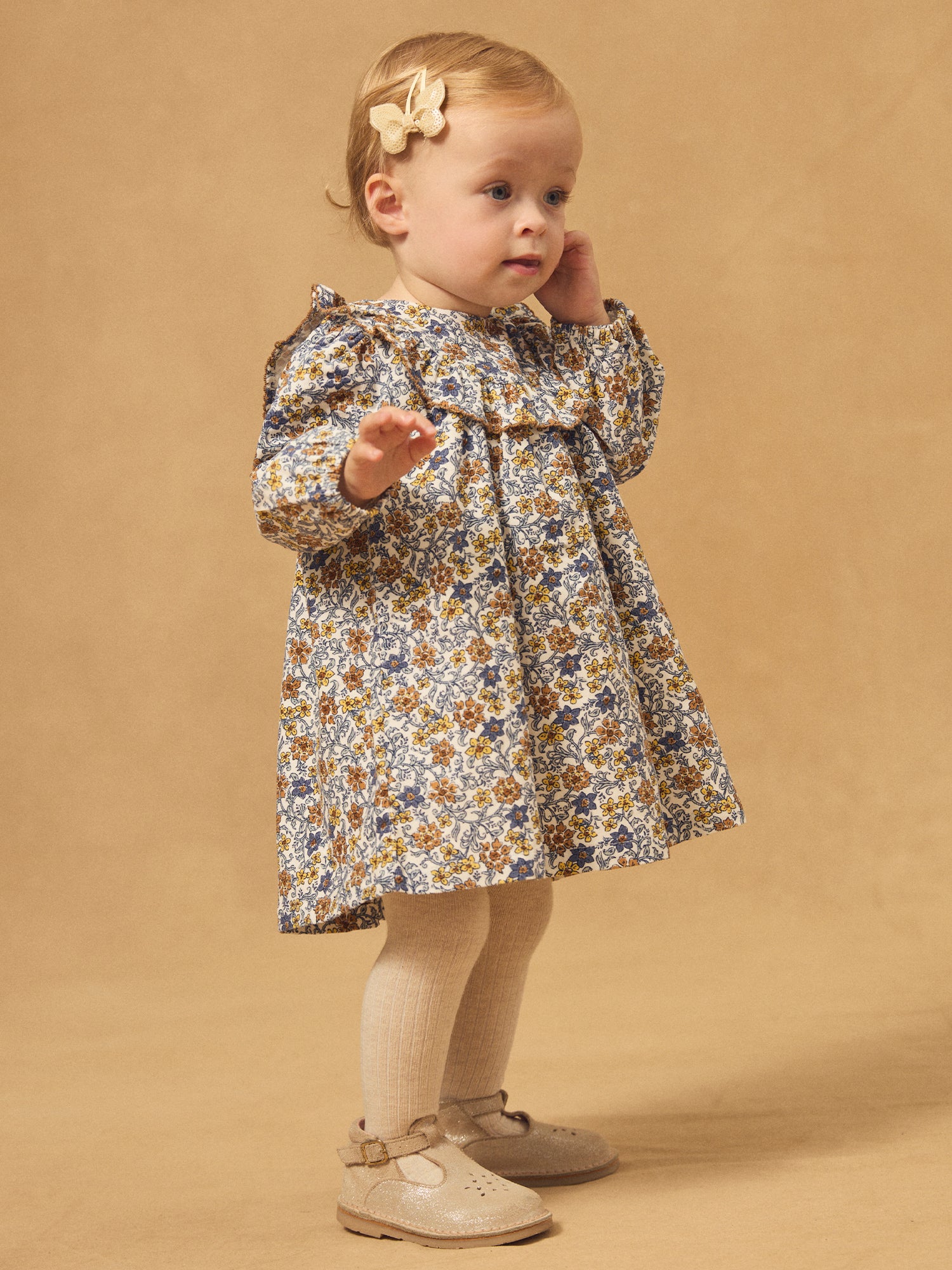 Robe imprimé fleuri en velours Bébé Fille - Image 4