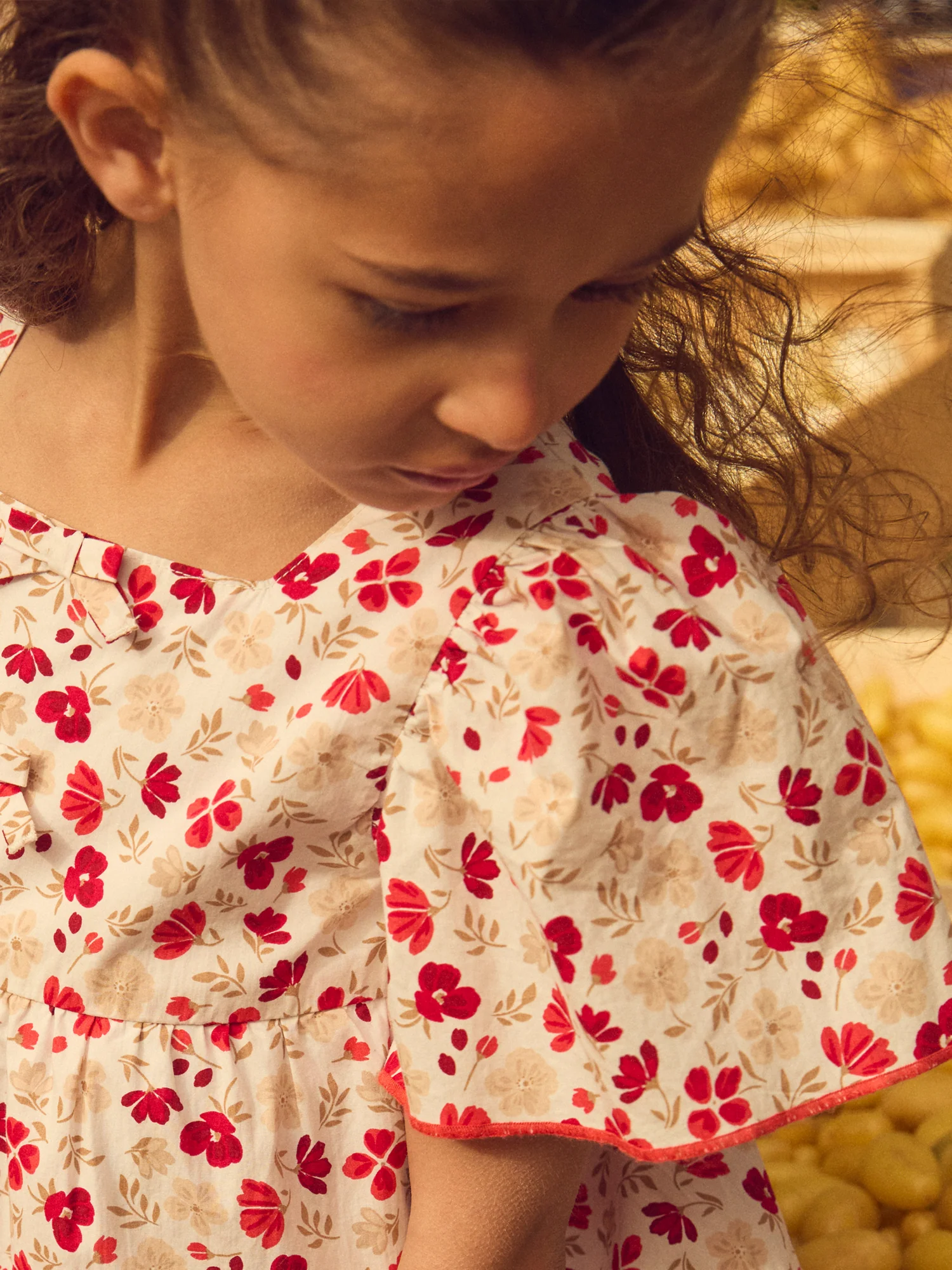 Robe imprimé fleuri à manches volantes Fille - Image 3