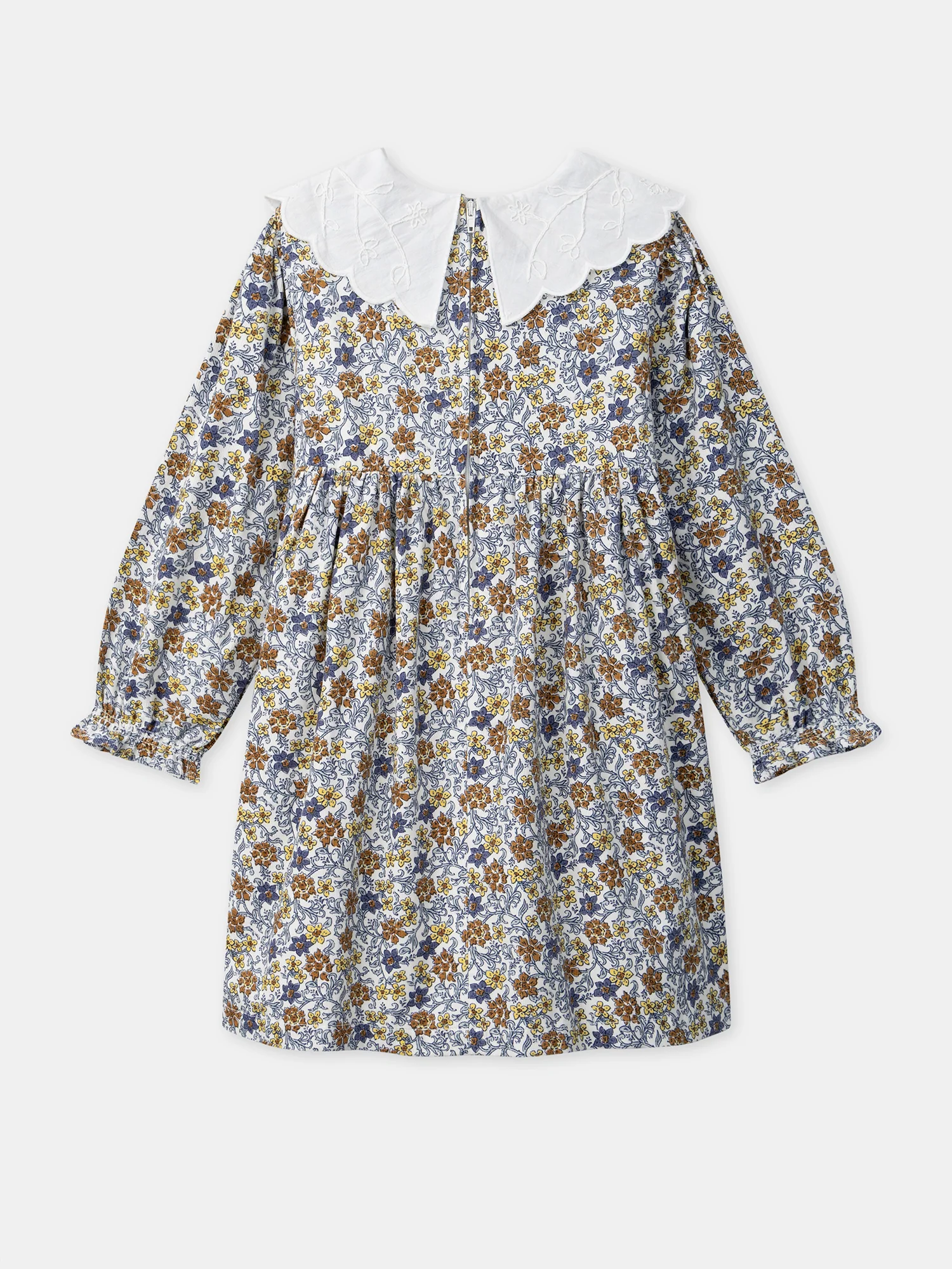 Robe imprimé fleuri à col pétale blanc Fille - Image 7