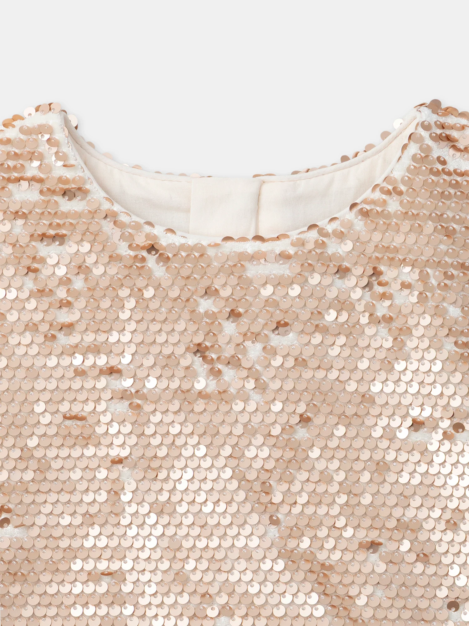 Robe Noël bi-matière écru à sequins et tulles Fille - Image 5