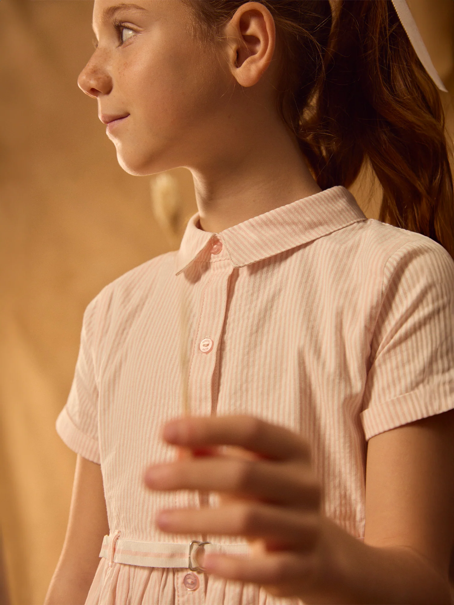 Robe chemise Ă rayures rose Fille - Image 3