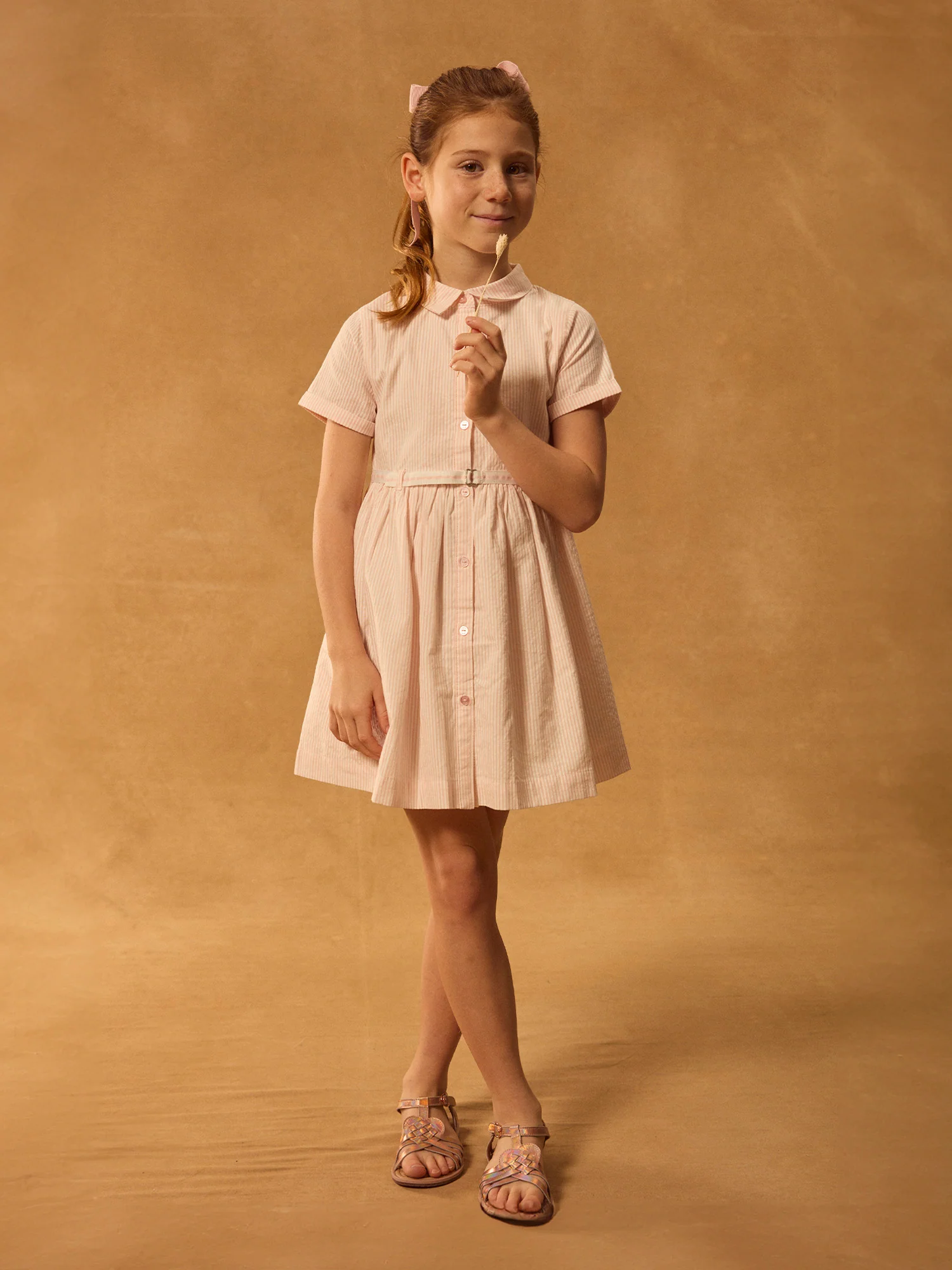 Robe chemise Ă rayures rose Fille - Image 5