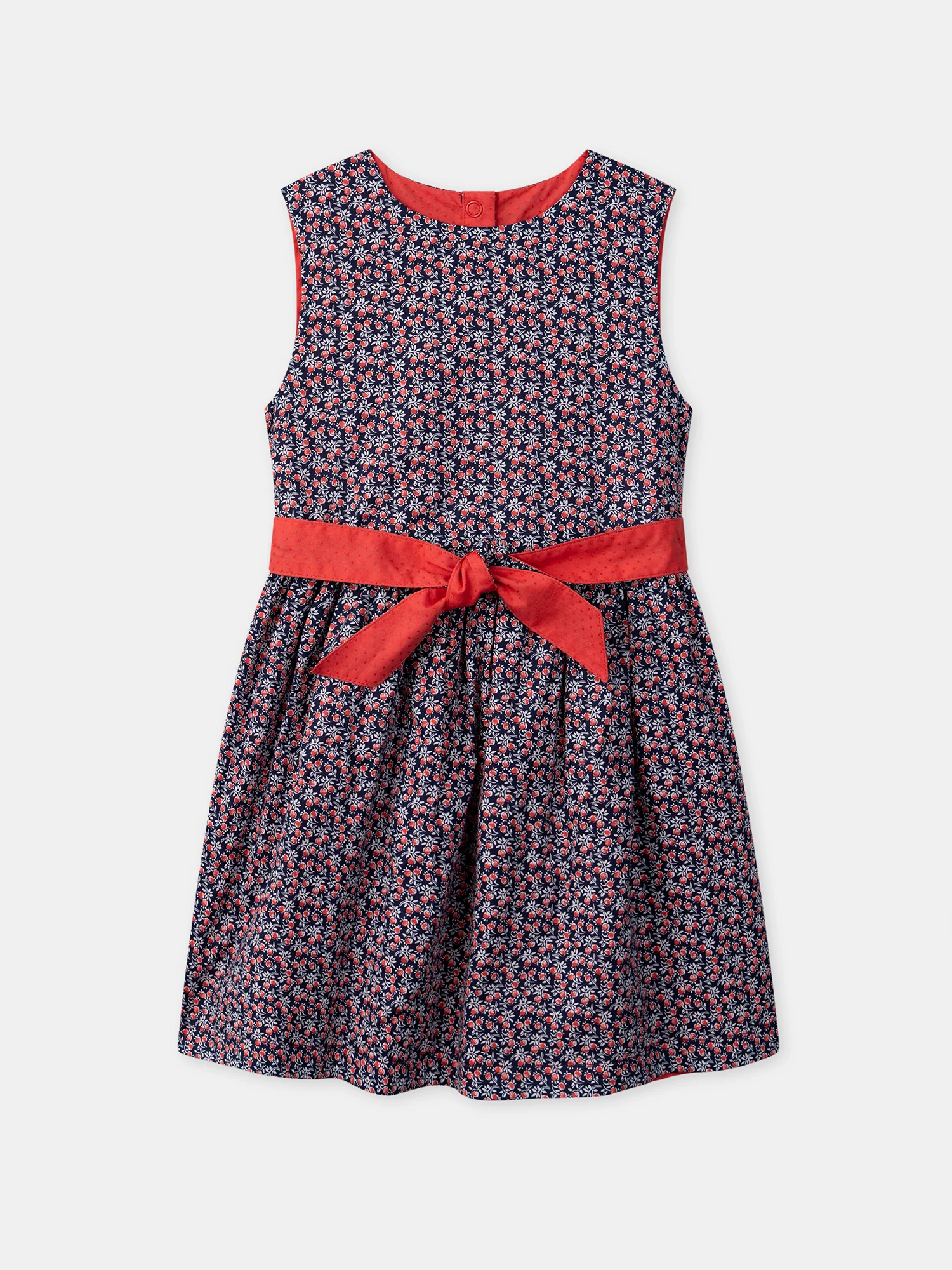 Robe réversible rouge ou imprimé fleuri Fille - Image 2