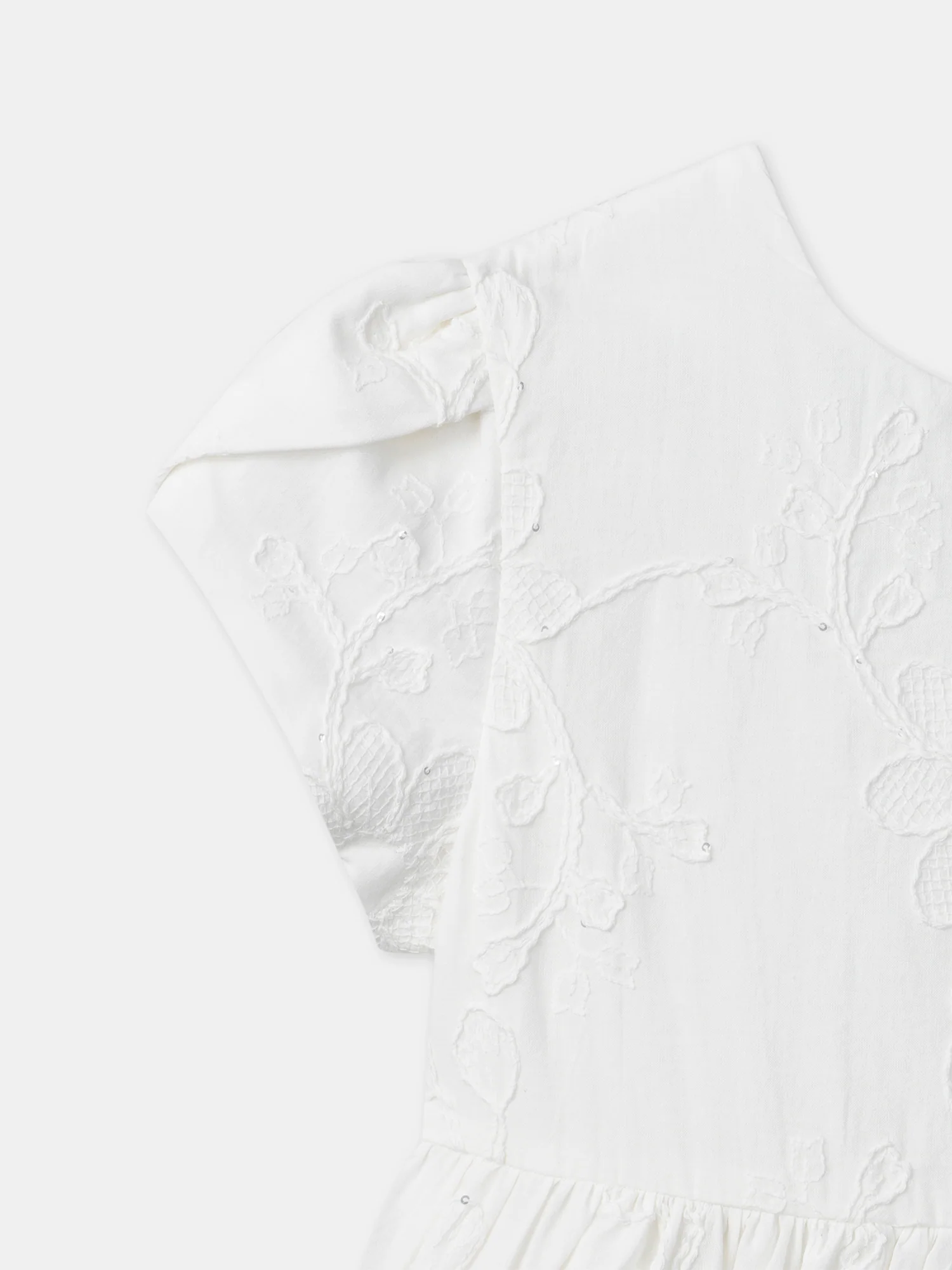 Robe écrue à broderies fleurs Fille - Image 5