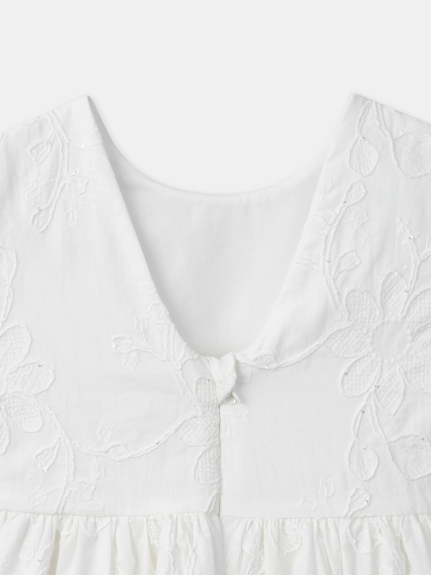 Robe écrue à broderies fleurs Fille - Image 6