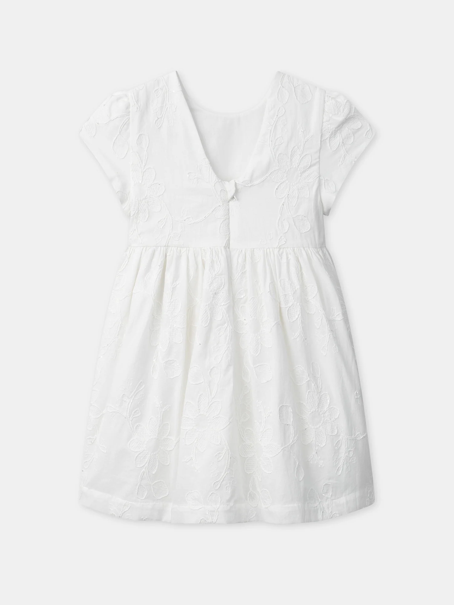 Robe écrue à broderies fleurs Fille - Image 7