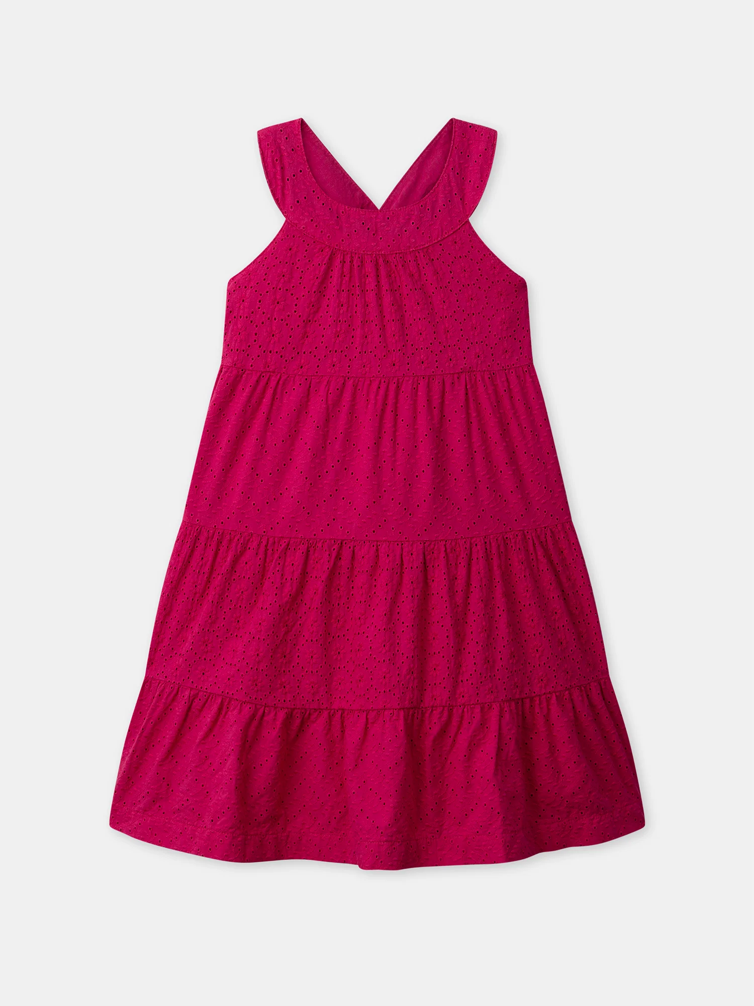 Robe fuchsia à broderies anglaises Fille