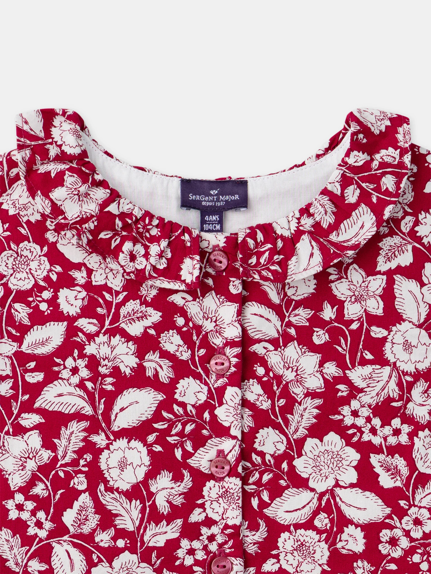 Robe fuchsia imprimé fleurs Fille - Image 5