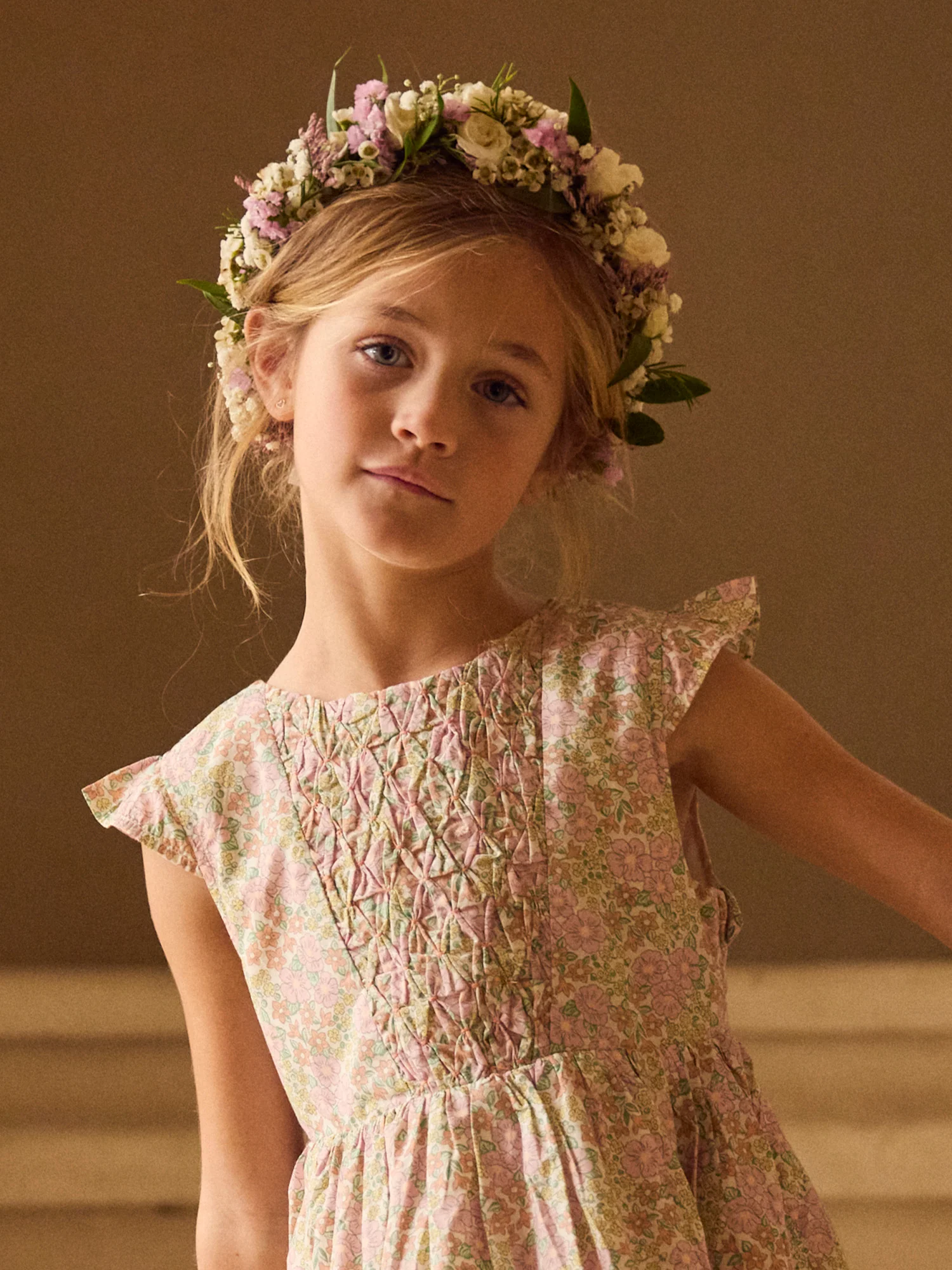 Robe imprimé fleuri à noeud Fille - Image 3