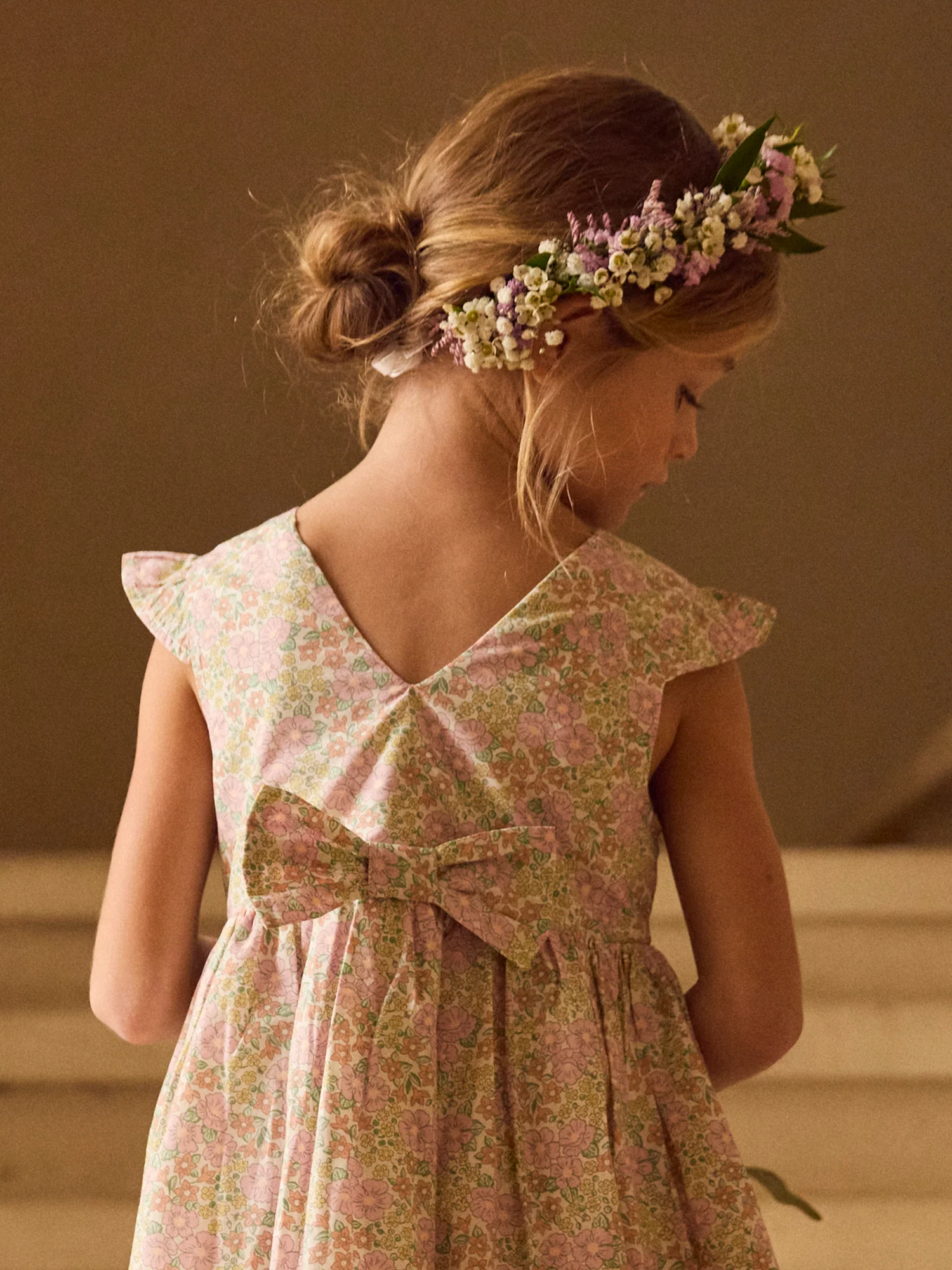 Robe imprimé fleuri à noeud Fille - Image 4