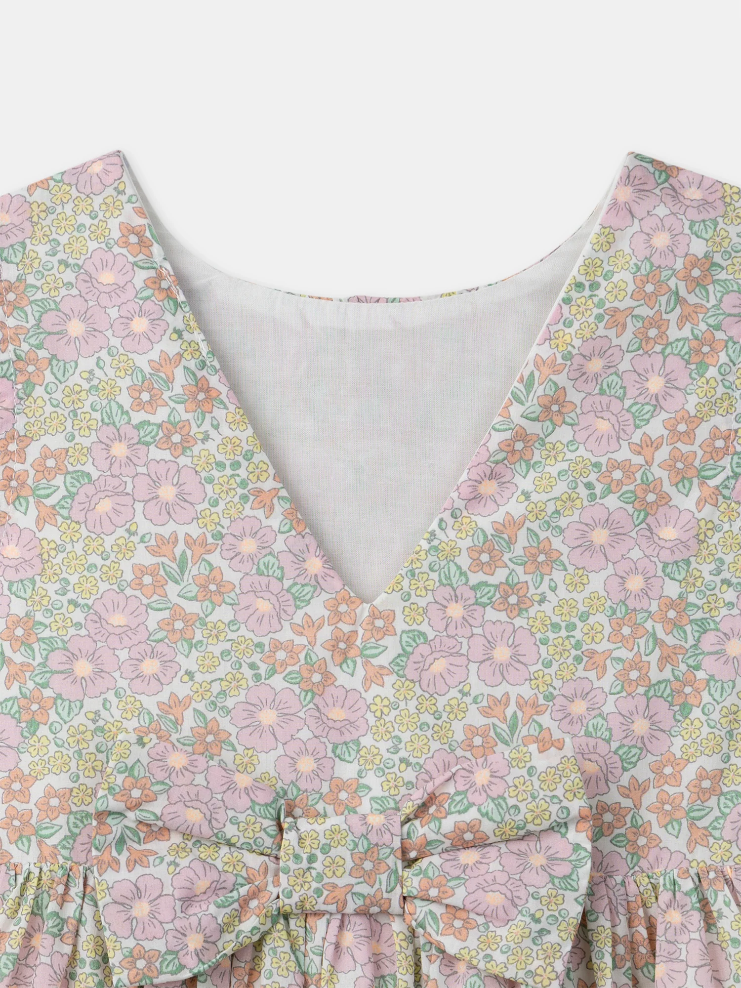 Robe imprimé fleuri à noeud Fille - Image 8