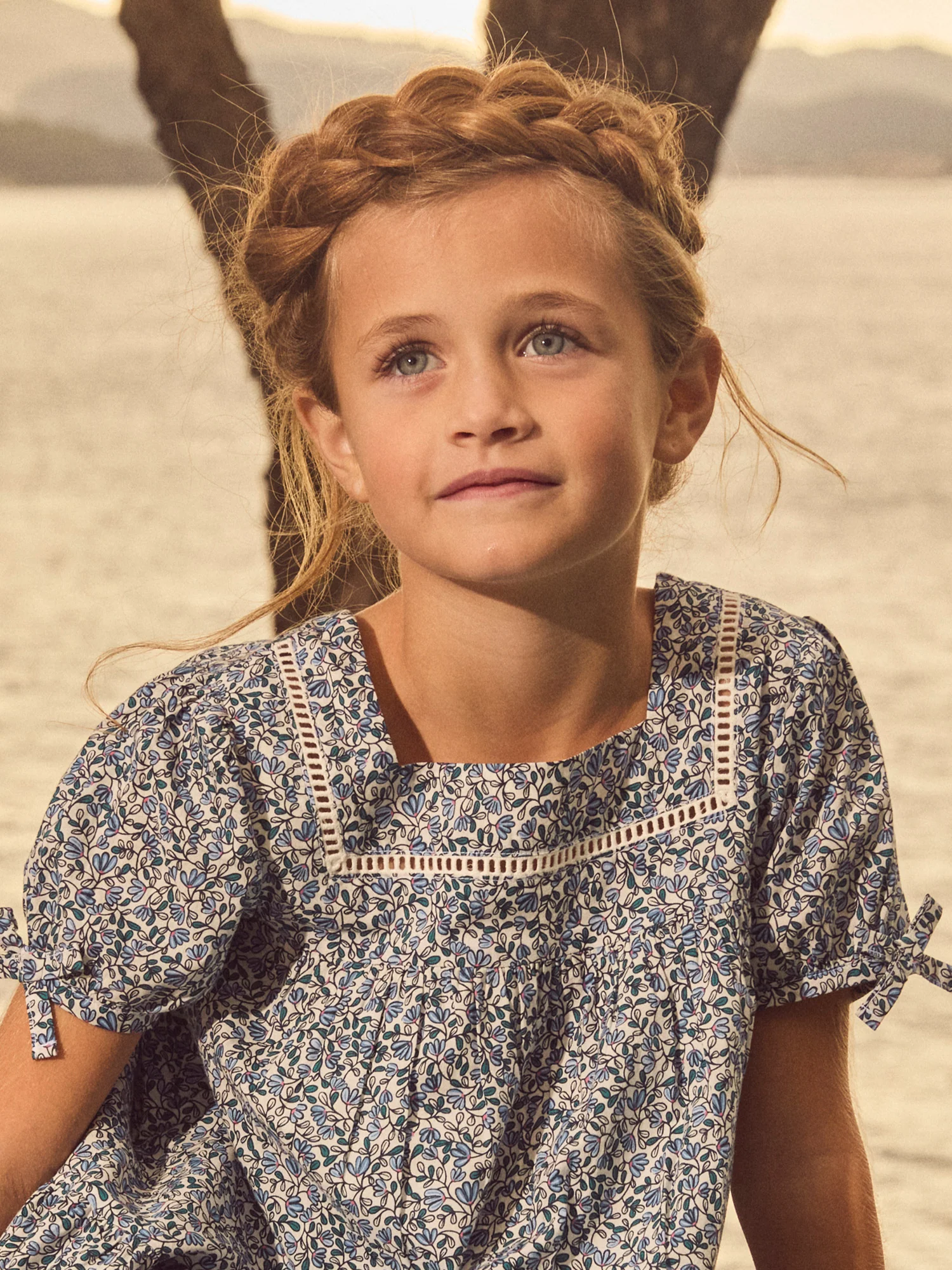 Robe imprimé fleuri bleu Fille - Image 3