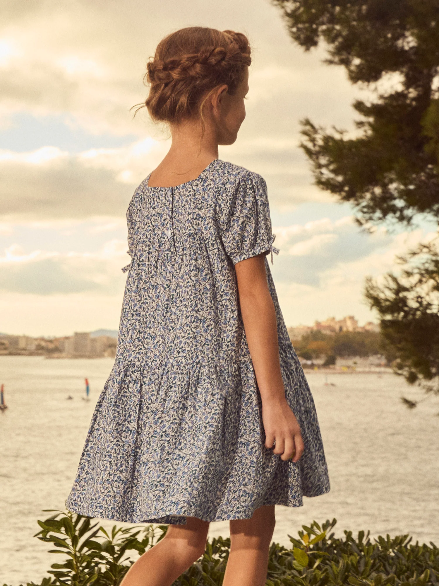Robe imprimé fleuri bleu Fille - Image 4