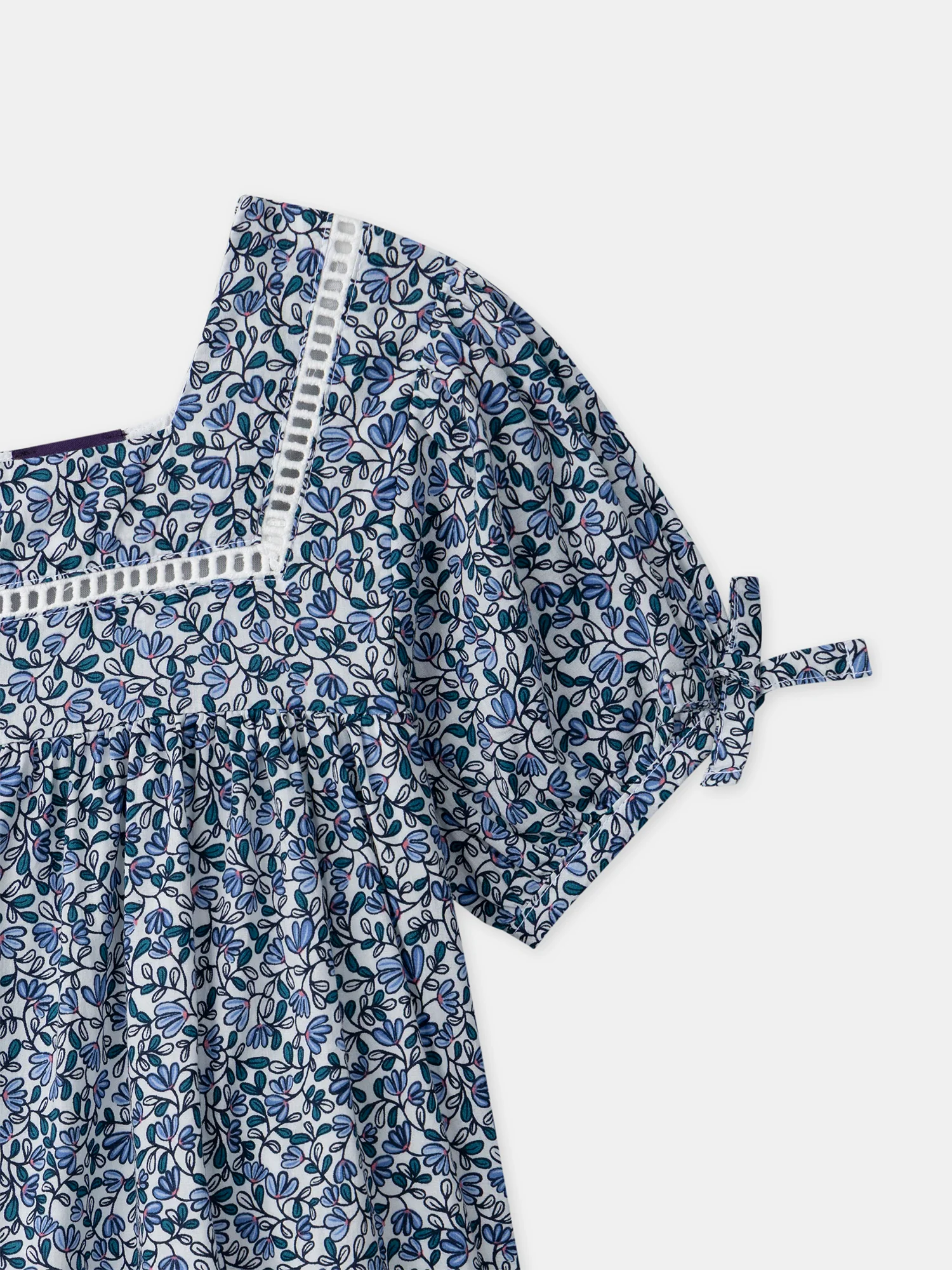 Robe imprimé fleuri bleu Fille - Image 6