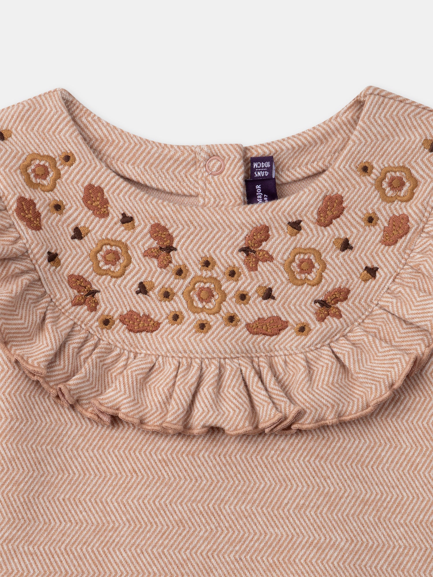 Robe rose à volant et broderies glands Fille - Image 5