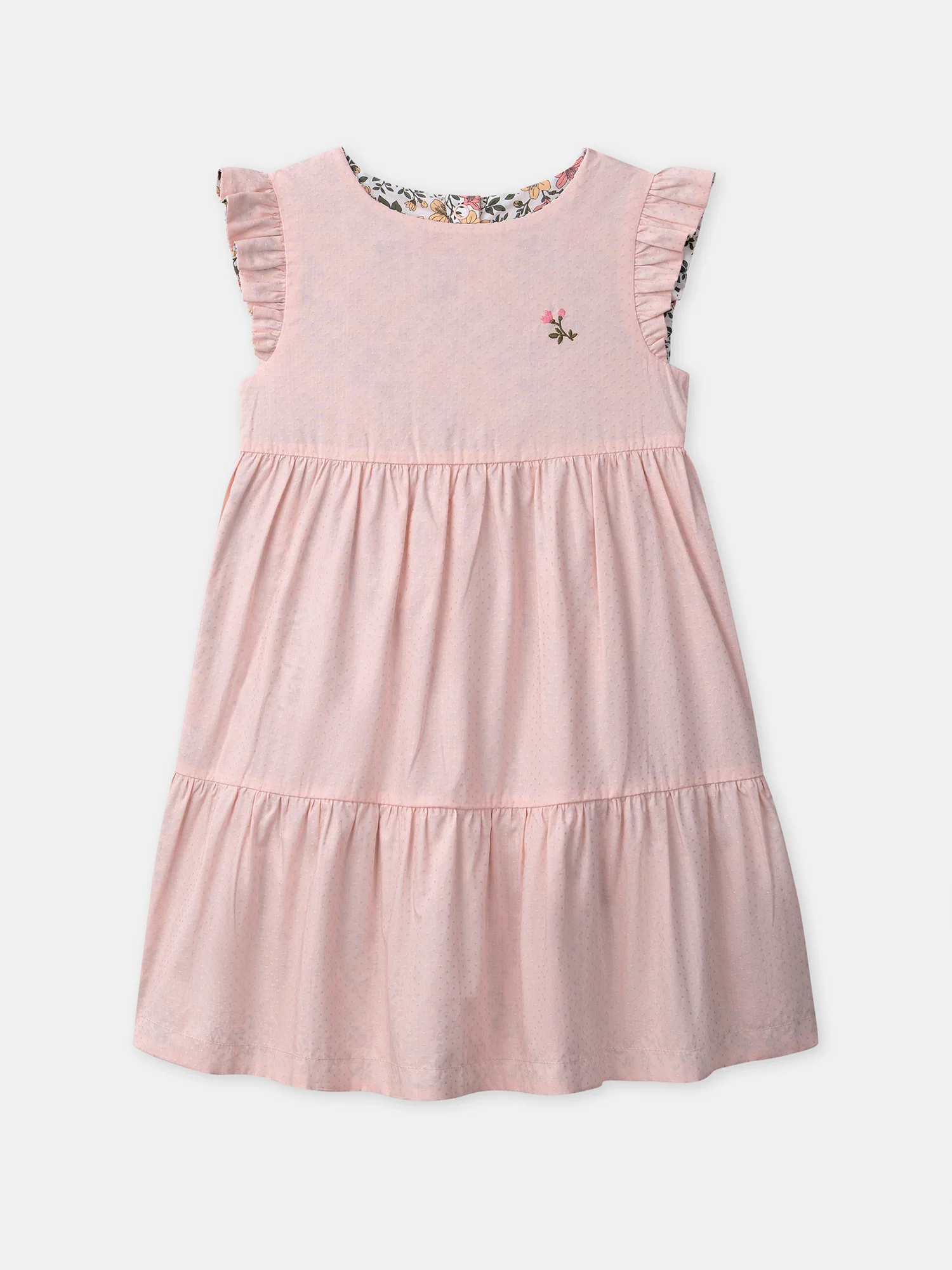 Robe réversible imprimé fleuri ou rose uni Fille - Image 2