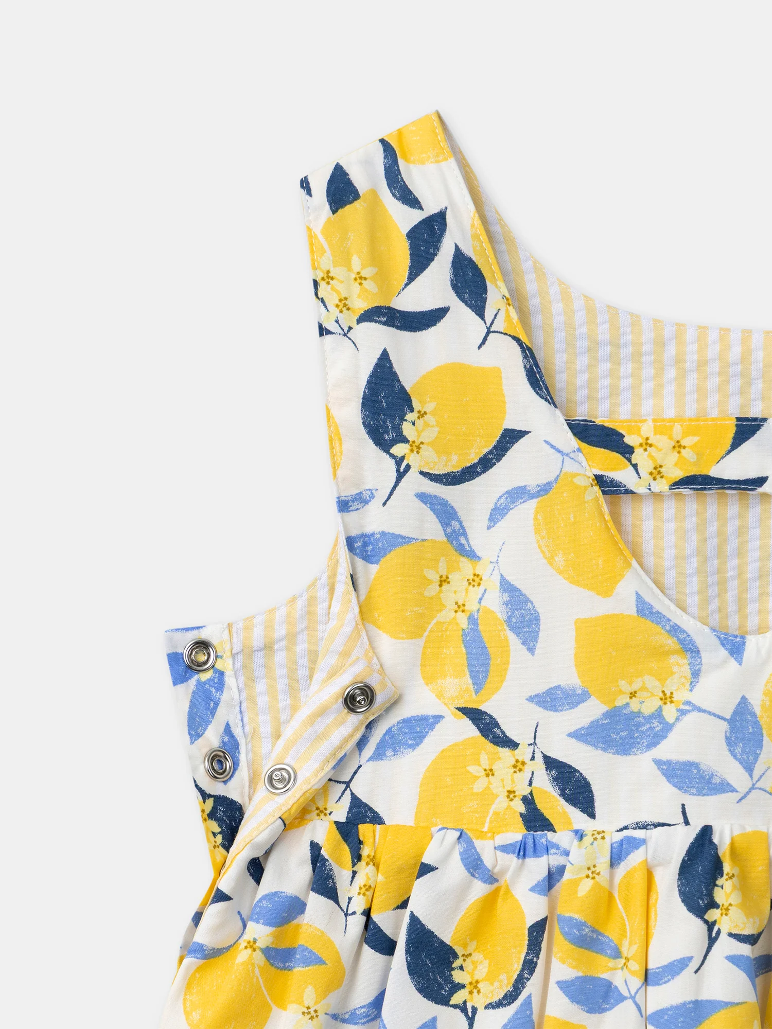 Robe réversible imprimée citrons ou à rayures jaunes Fille - Image 13